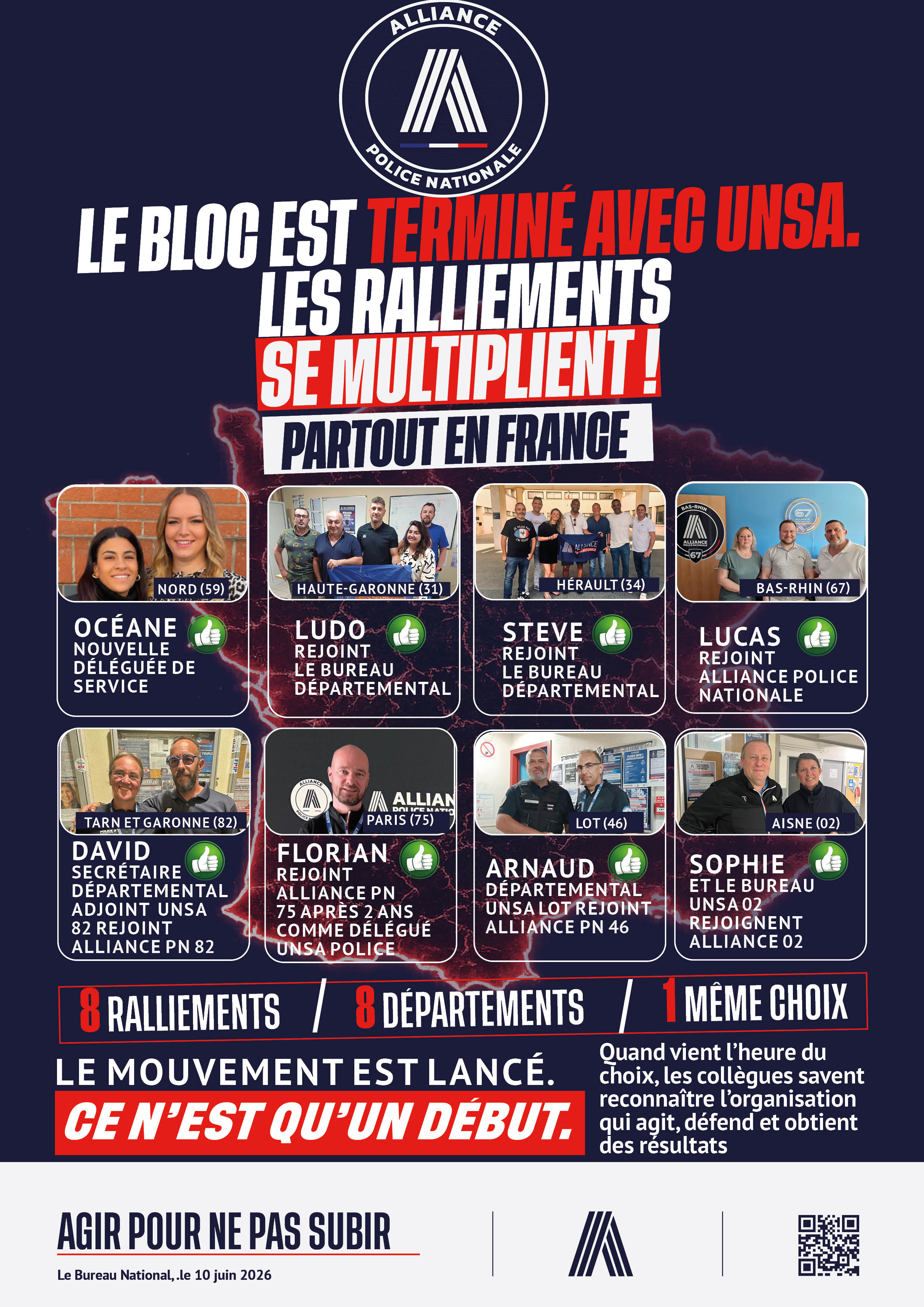 BN Le bloc est terminé avec UNSA. Les ralliements se multiplient partout en France