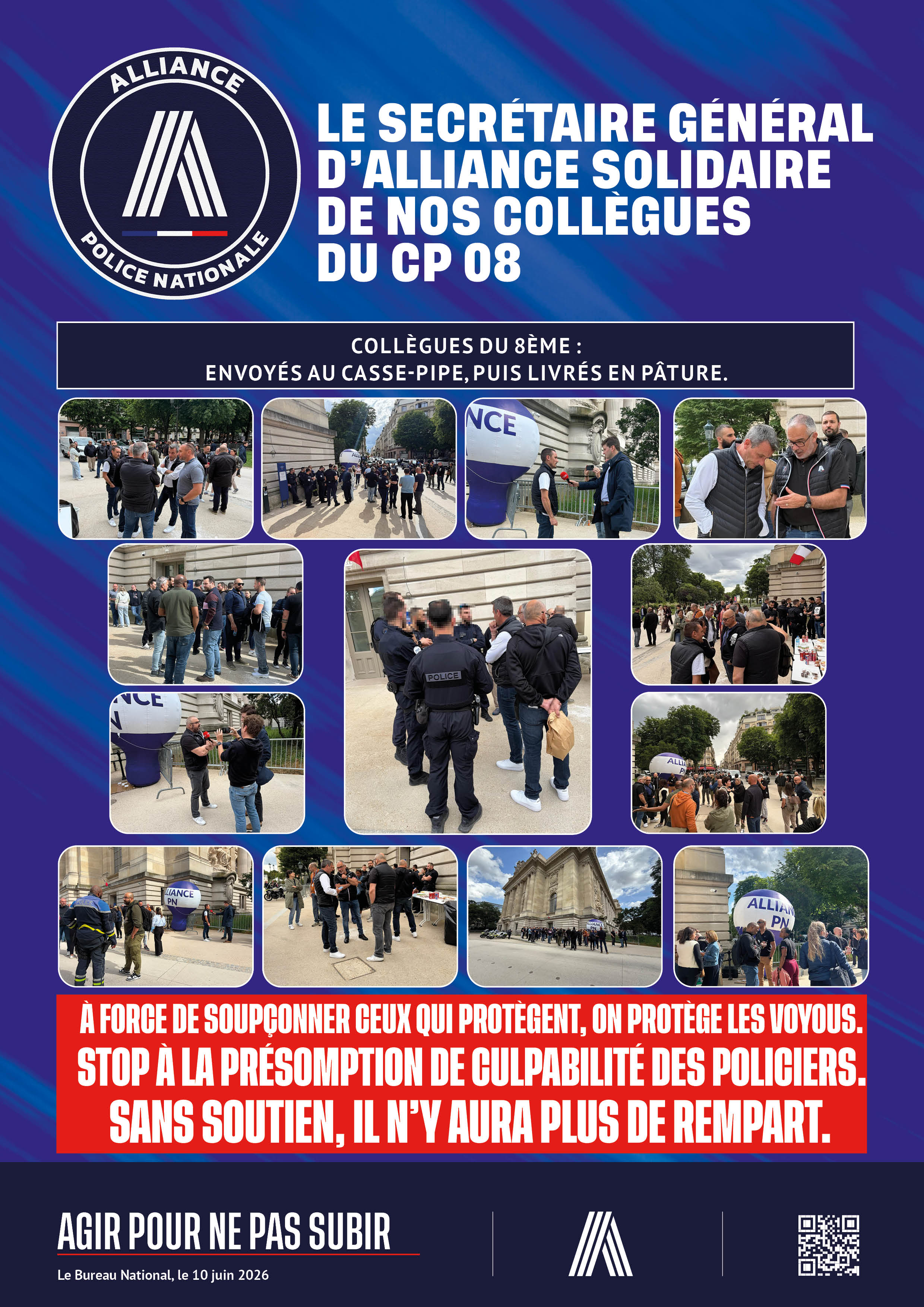 BN Le Secrétaire Général d'ALLIANCE solidaire de nos collègues du CP 08