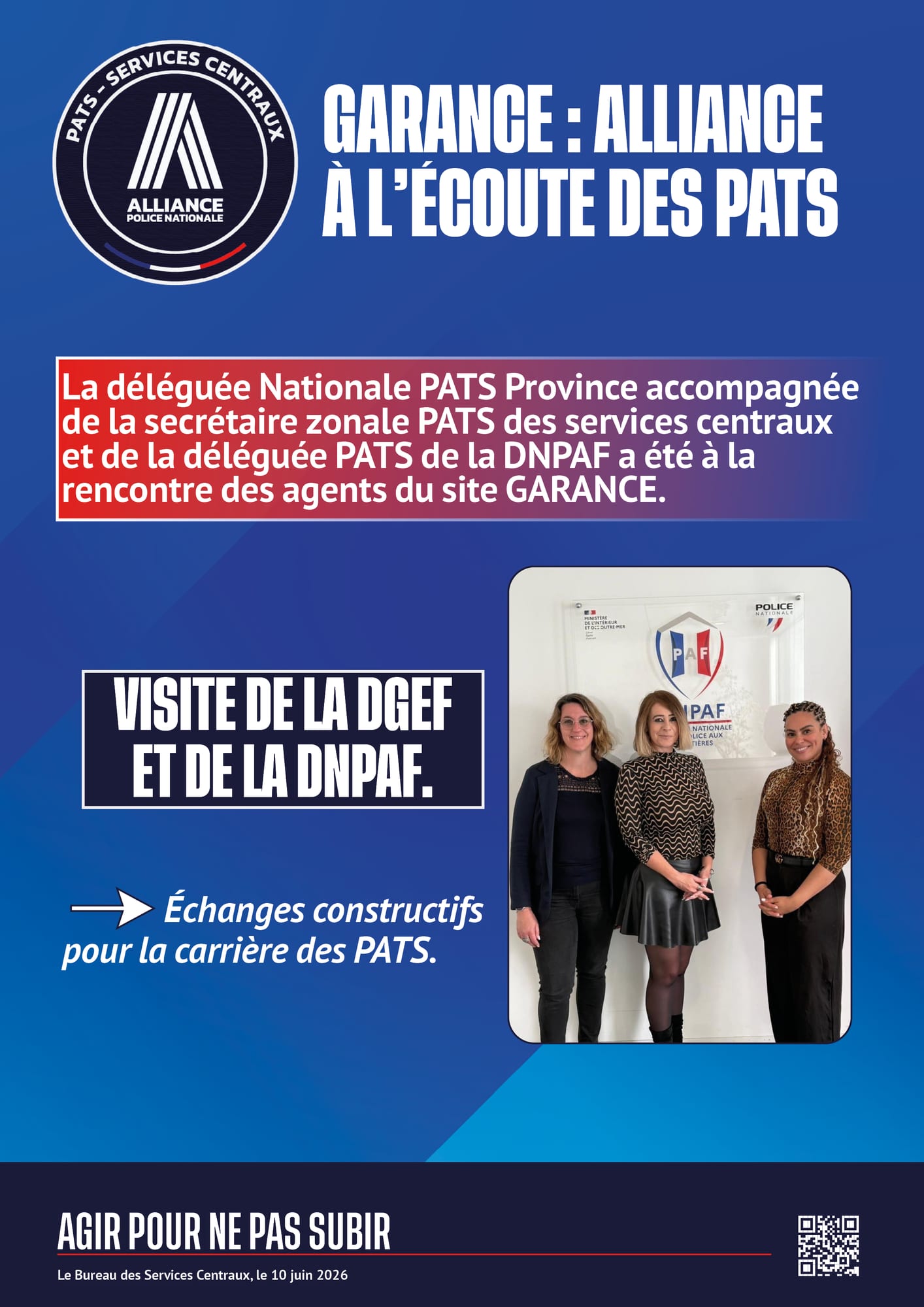 GARANCE ALLIANCE A L'ECOUTE DES PATS