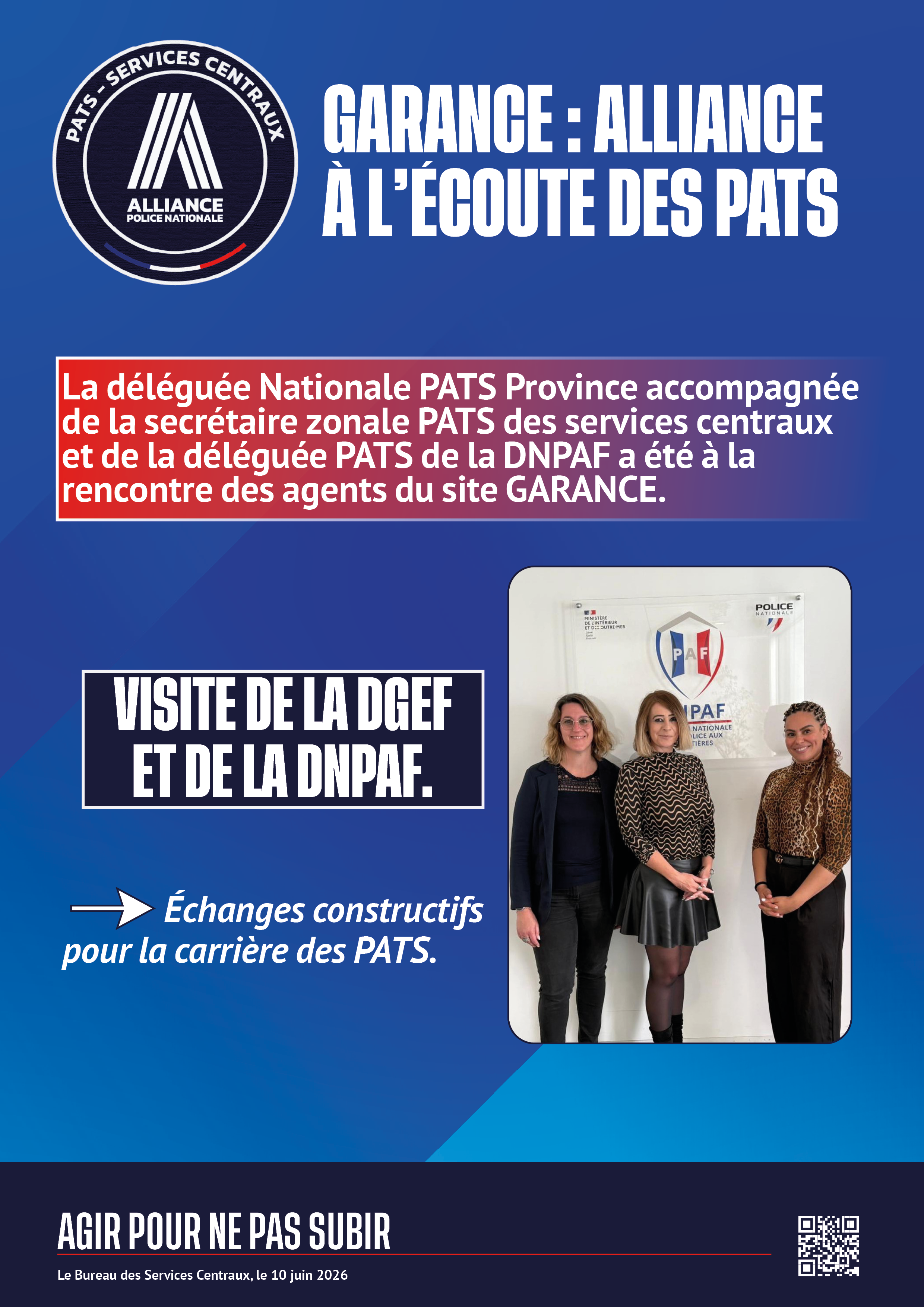 GARANCE ALLIANCE A L'ECOUTE DES PATS