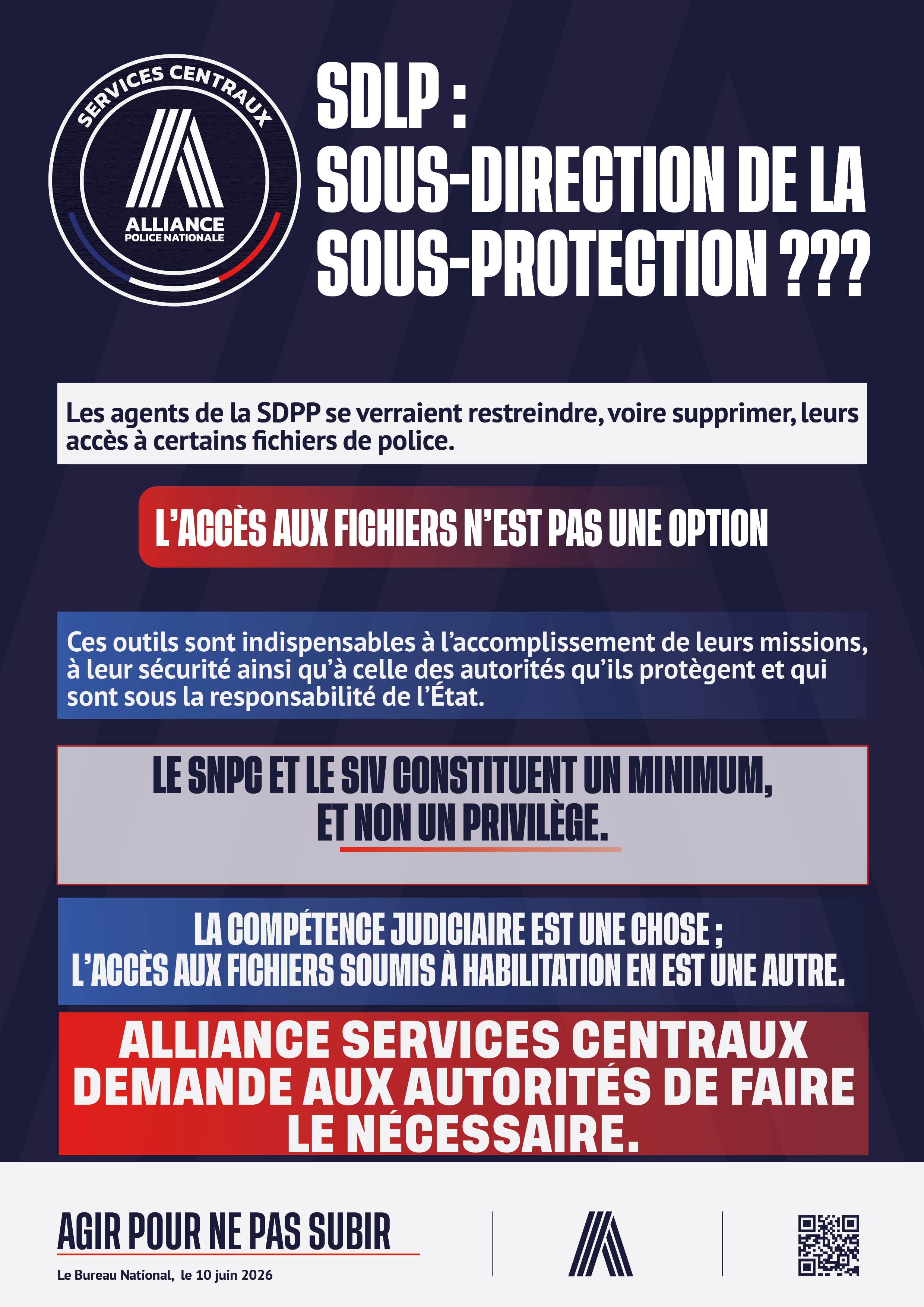 SERVICES CENTRAUX :SDLP SOUS DIRECTION DE LA SOUS PROTECTION???