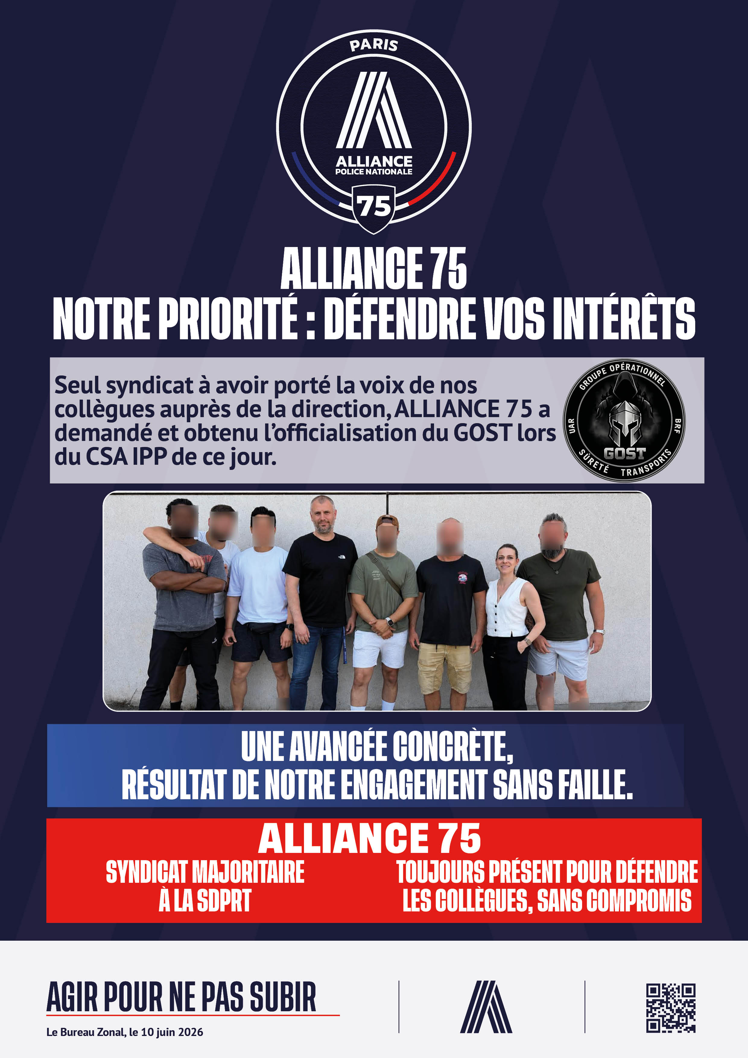 ALLIANCE 75 NOTRE PRIORITE DEFENDRE VOS INTERETS
