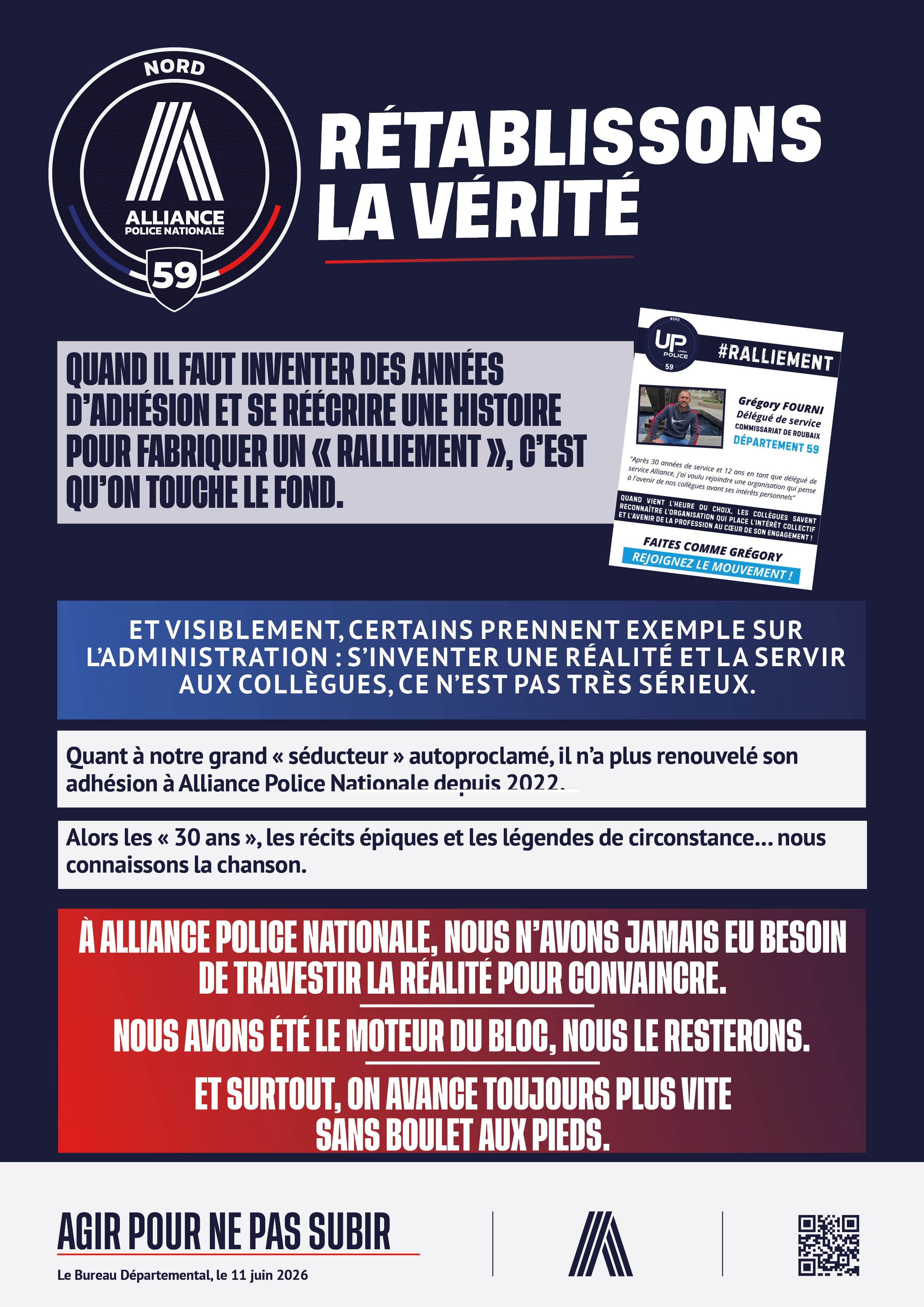 RÉTABLISSONS LA VÉRITÉ