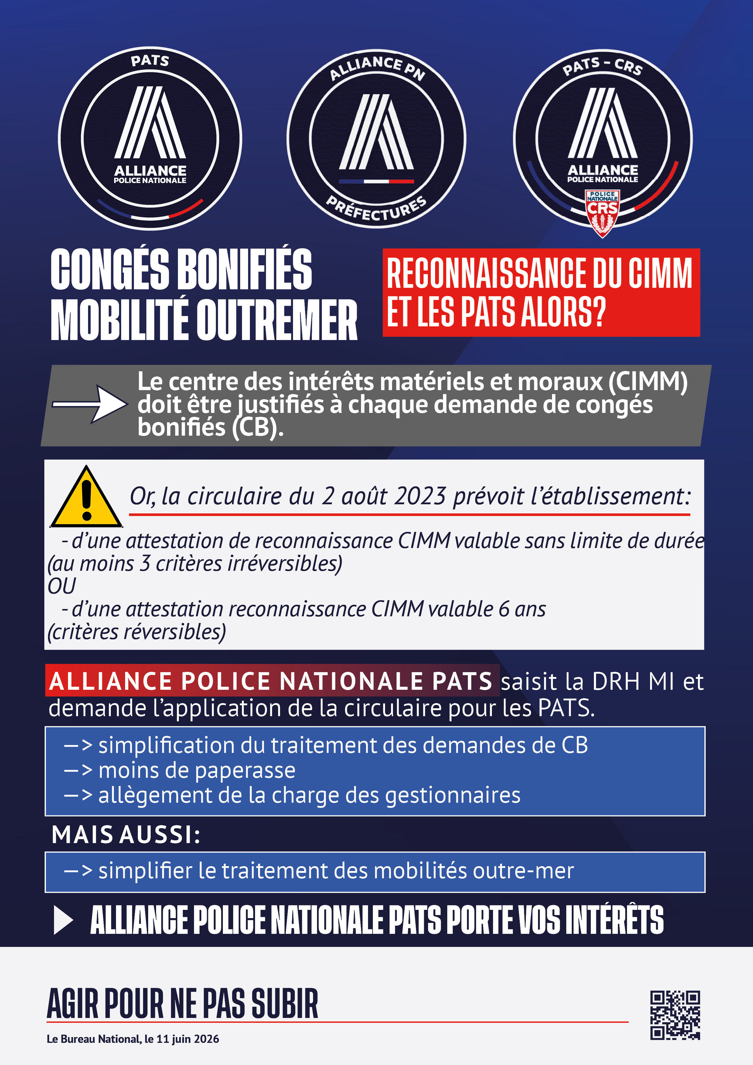 RECONNAISSANCE DES CIMM POUR LES PATS