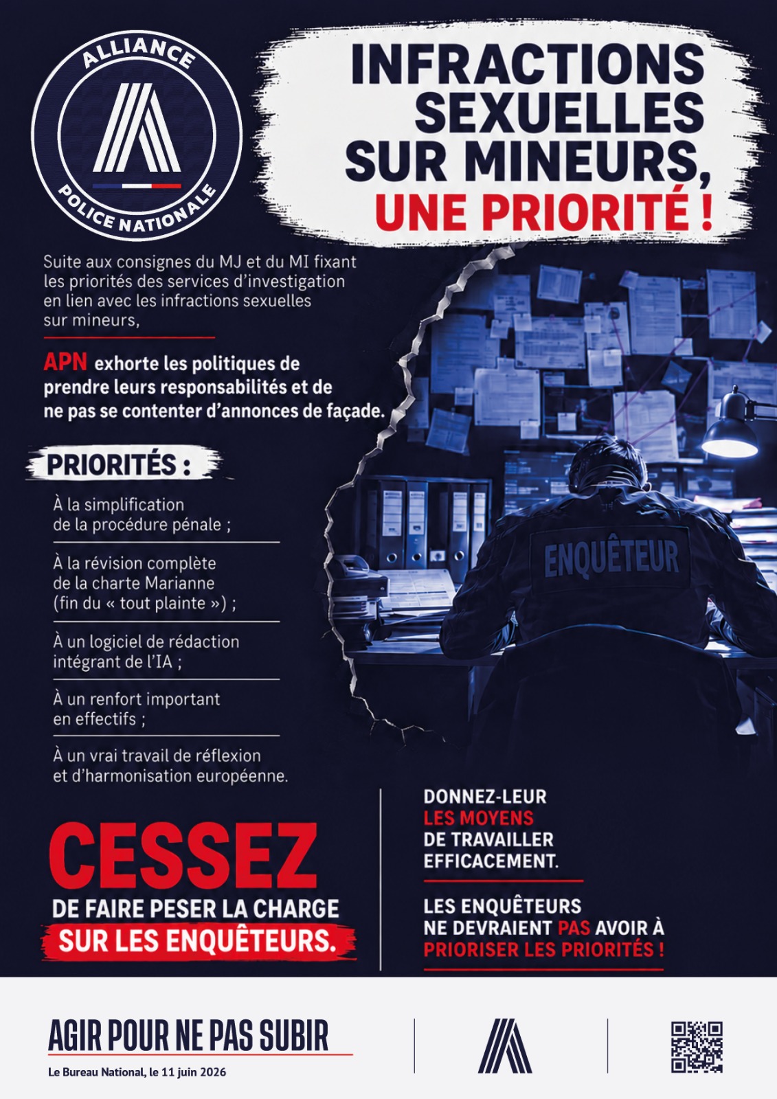 INFRACTIONS SEXUELLES SUR MINEURS, UNE PRIORITÉ !