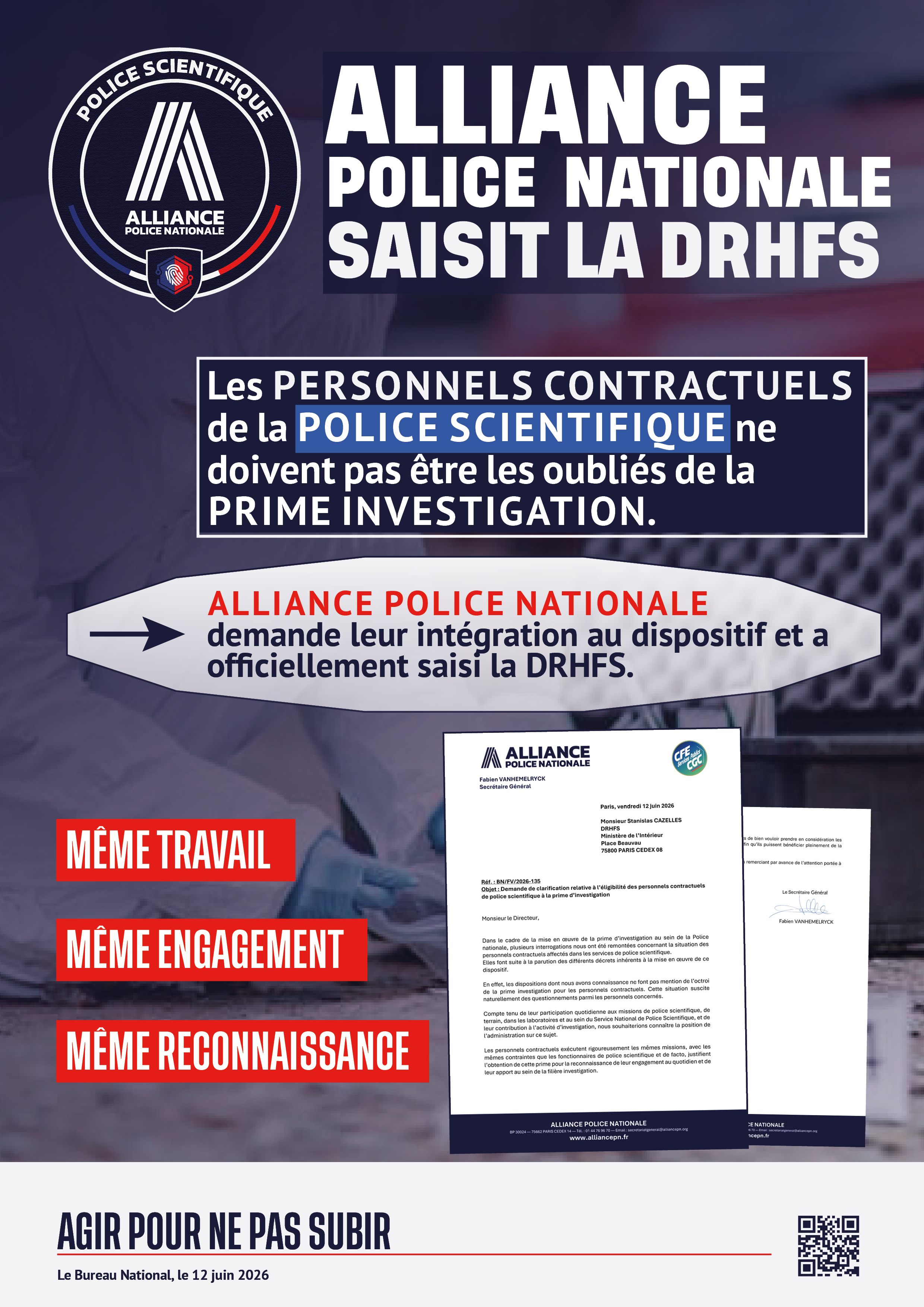 APN SAISIT LA DRHFS = PRIME INVESTIGATION POUR CONTRACTUELS