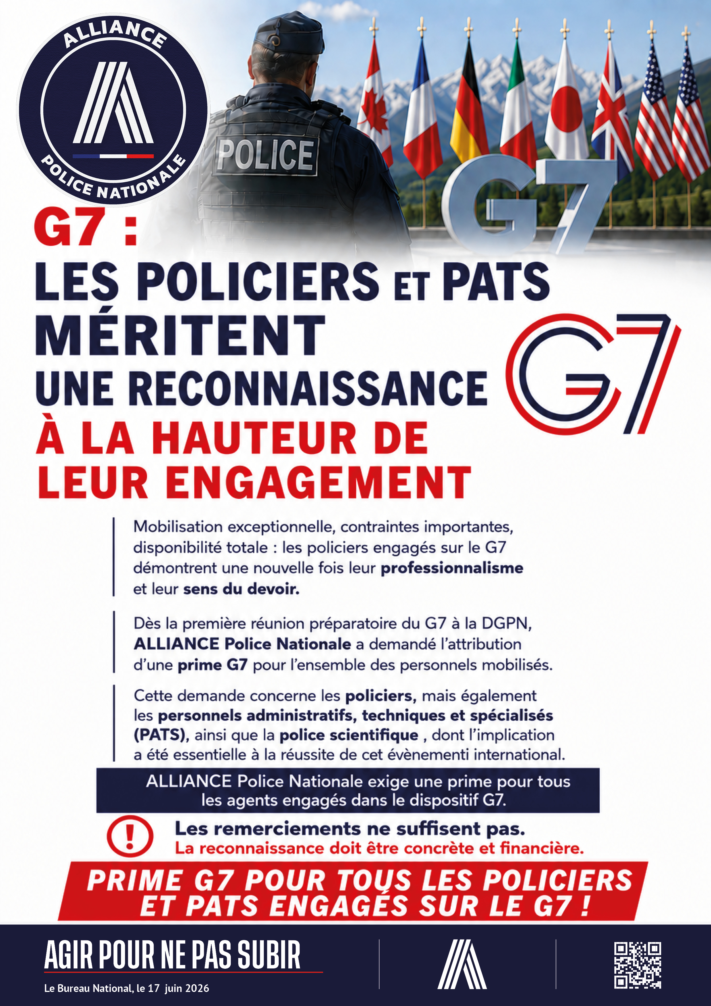 G7 LES POLICIERS ET PATS MERITENT RECONNAISSANCE