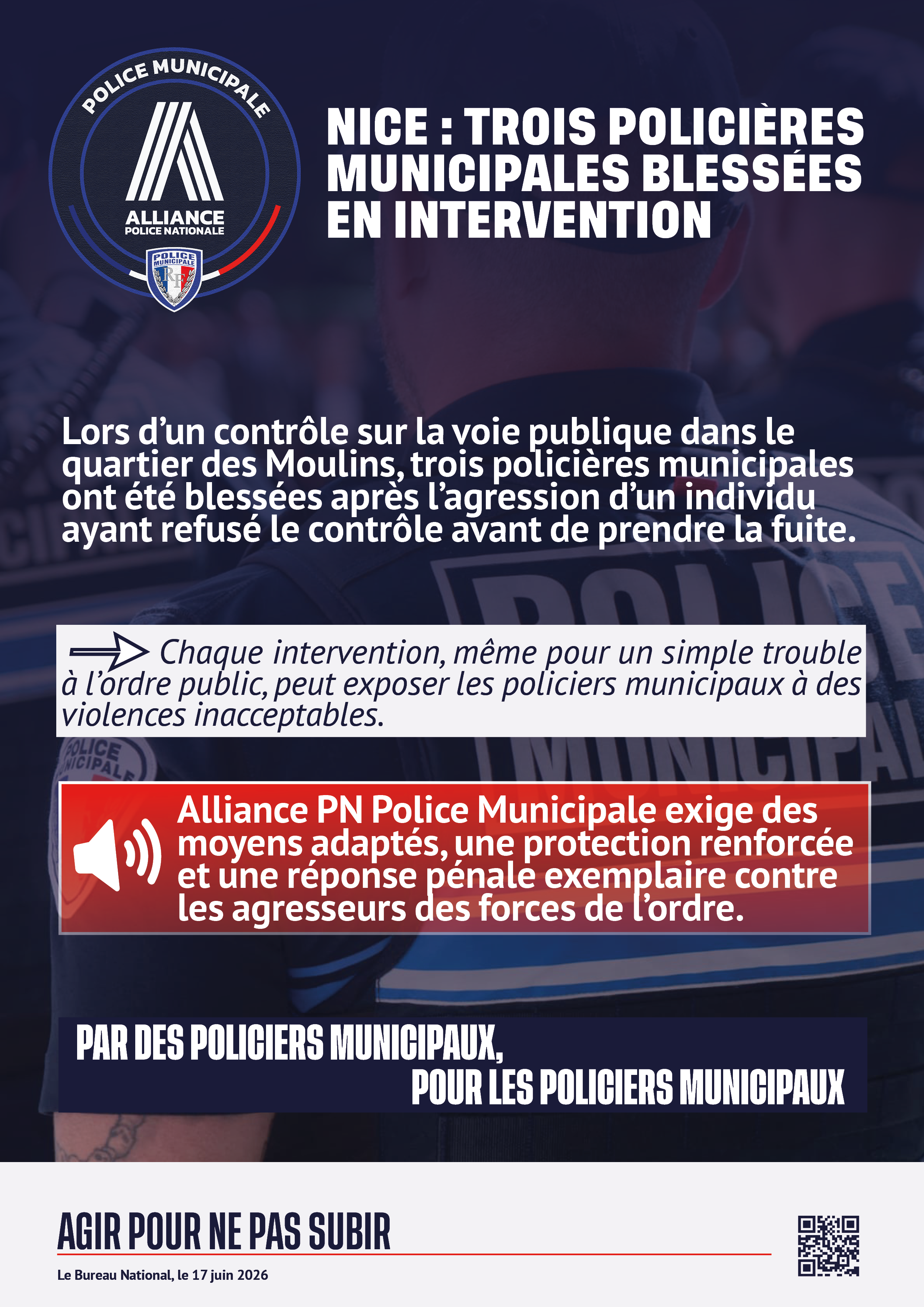 NICE 3 POLICIERES BLESSEES