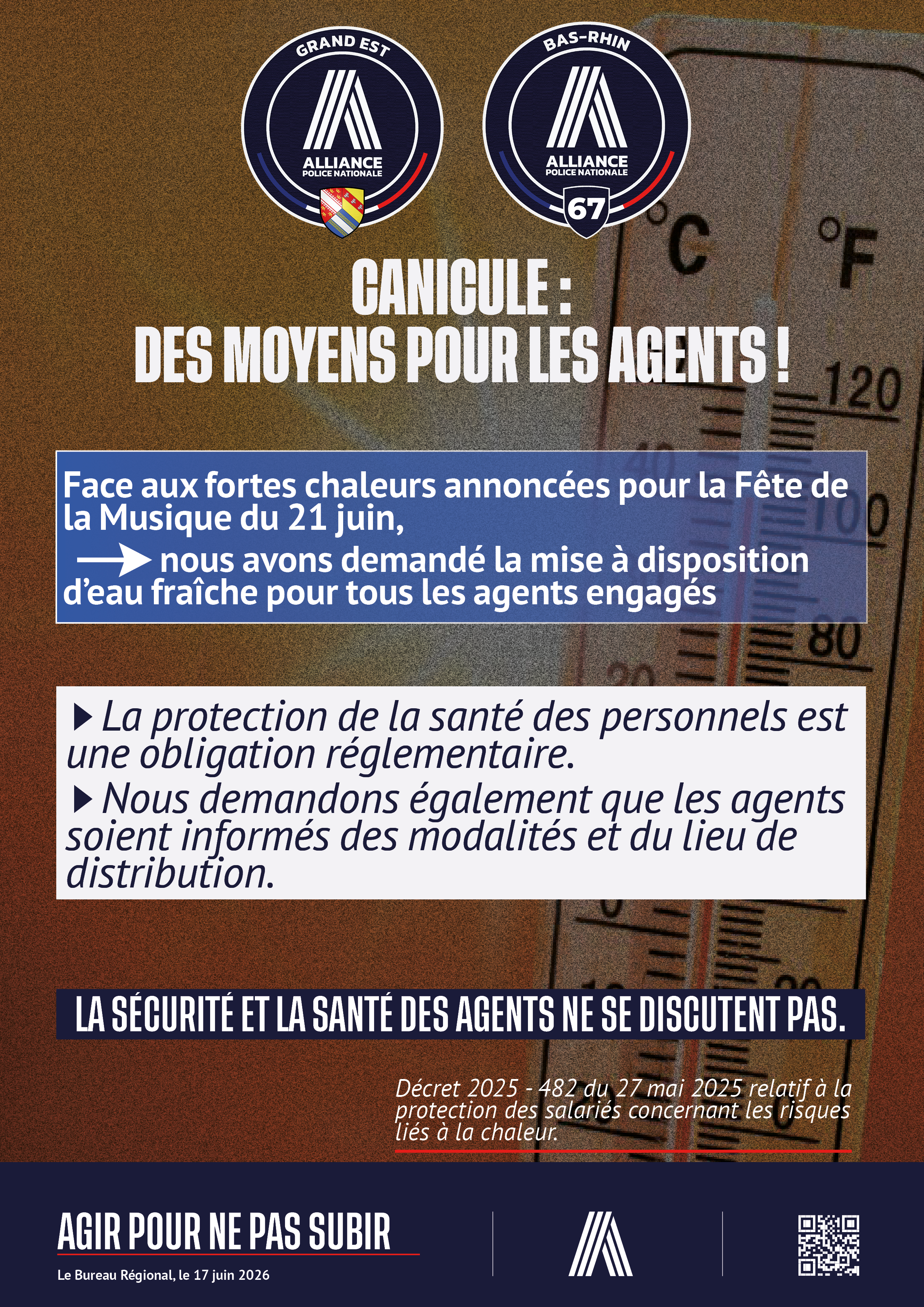 CANICULE DES MOYENS POUR LES AGENTS !