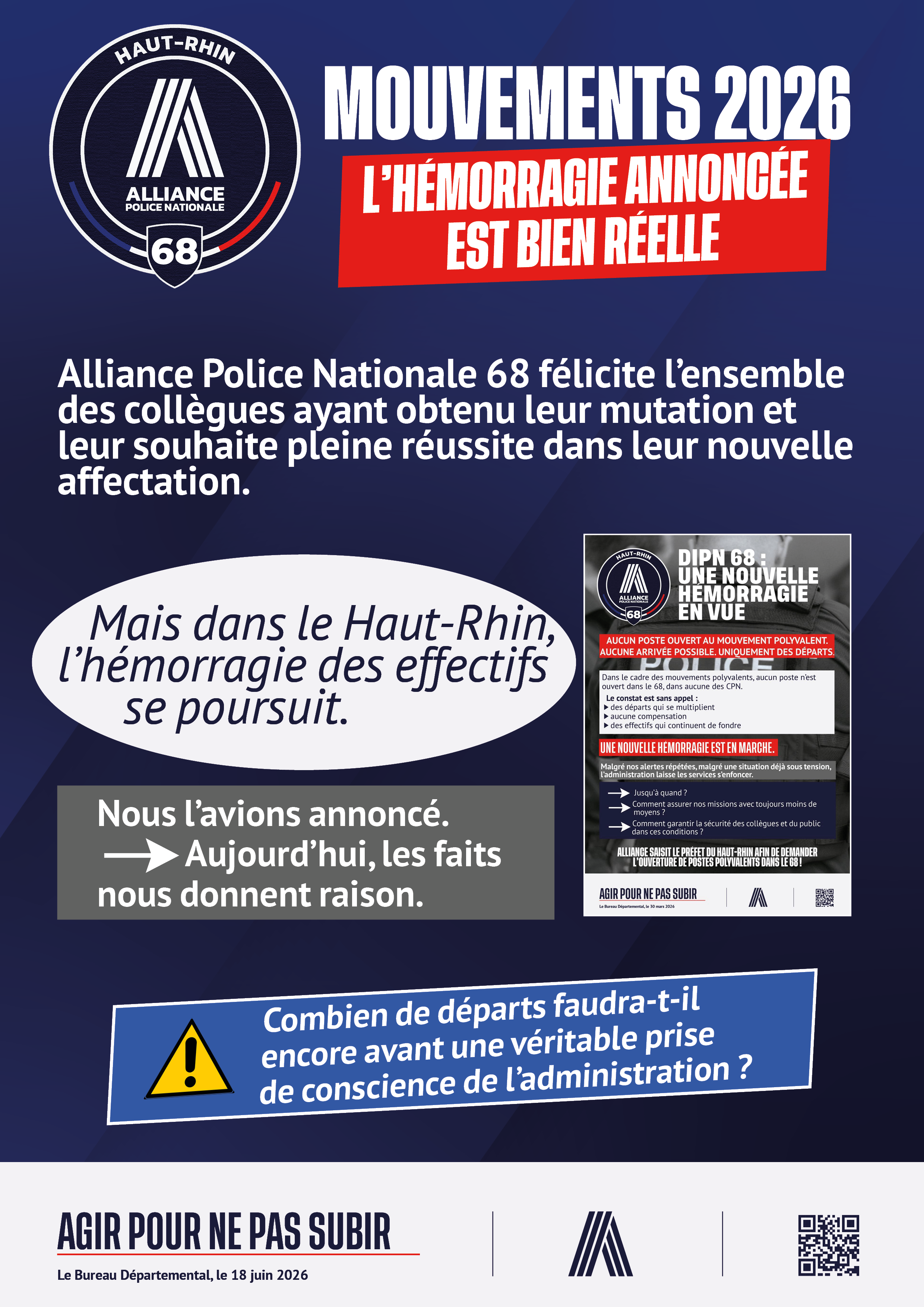 MOUVEMENTS 2026, L'HEMORRAGIE ANNONCEE BIEN REELLE
