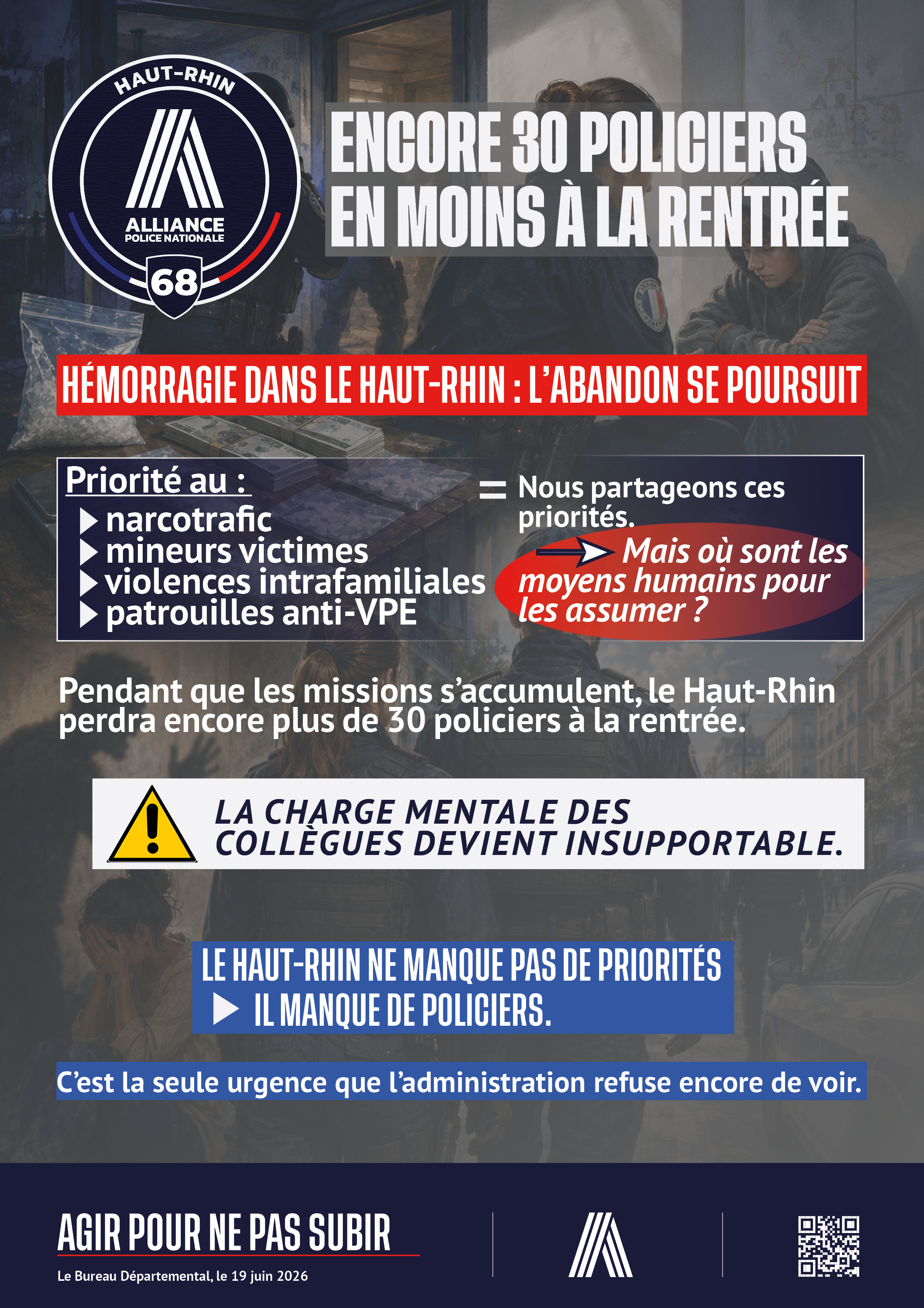 ENCORE TRENTE POLICIERS EN MOINS A LA RENTREE