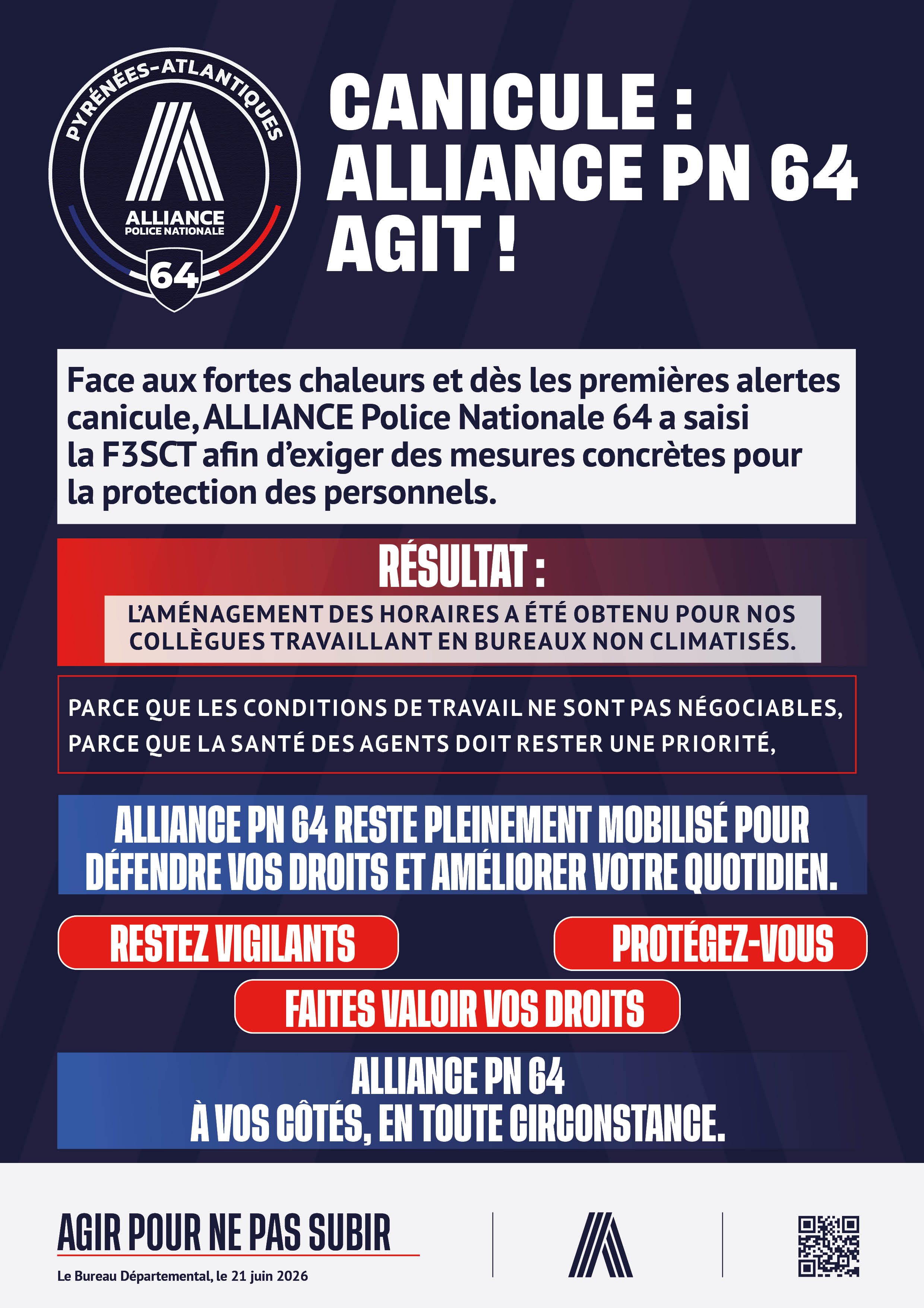 CANICULE : ALLIANCE PN 64 AGIT !