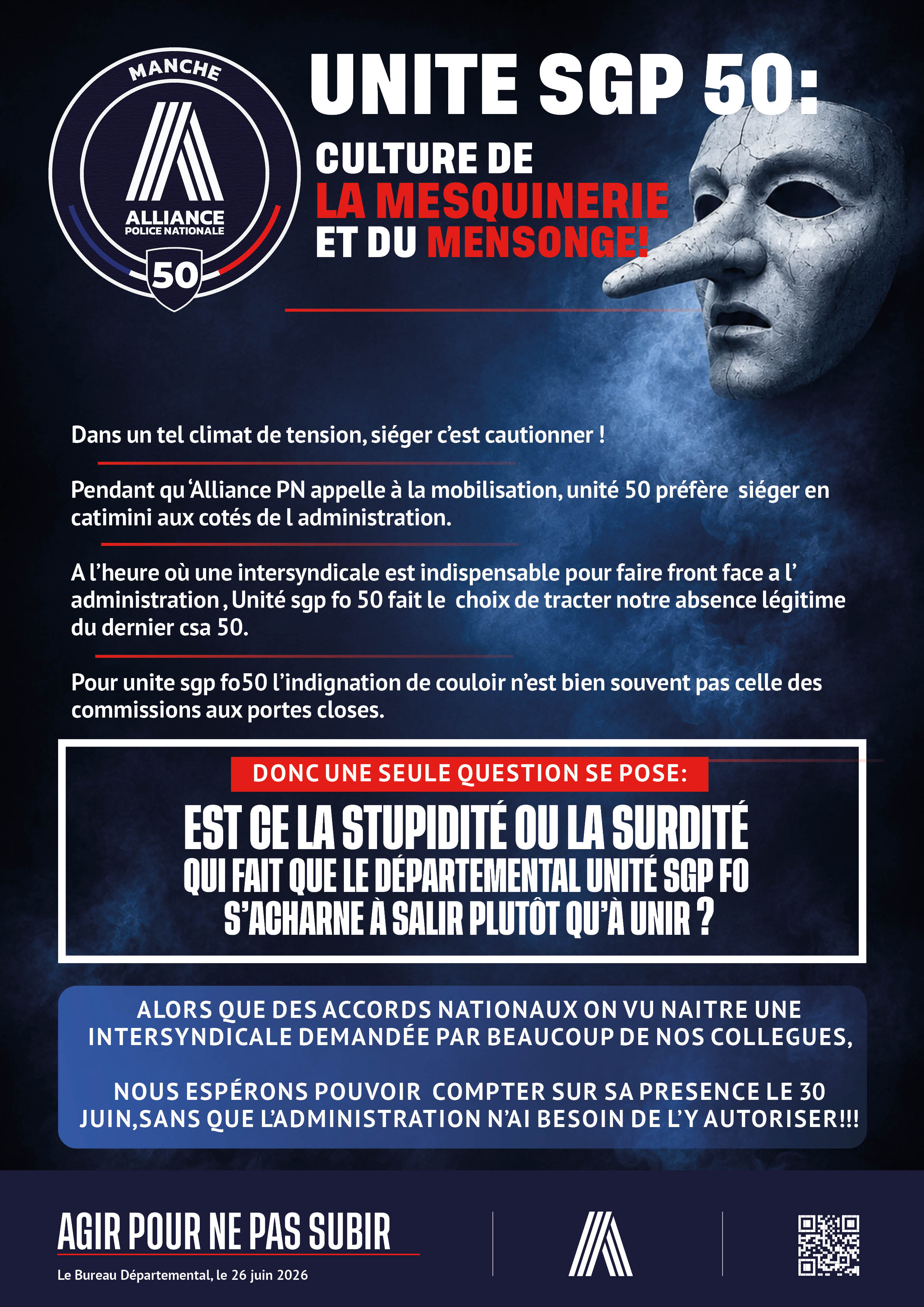 UNITE SGP 50: culture de la mesquinerie et du mensonge!
