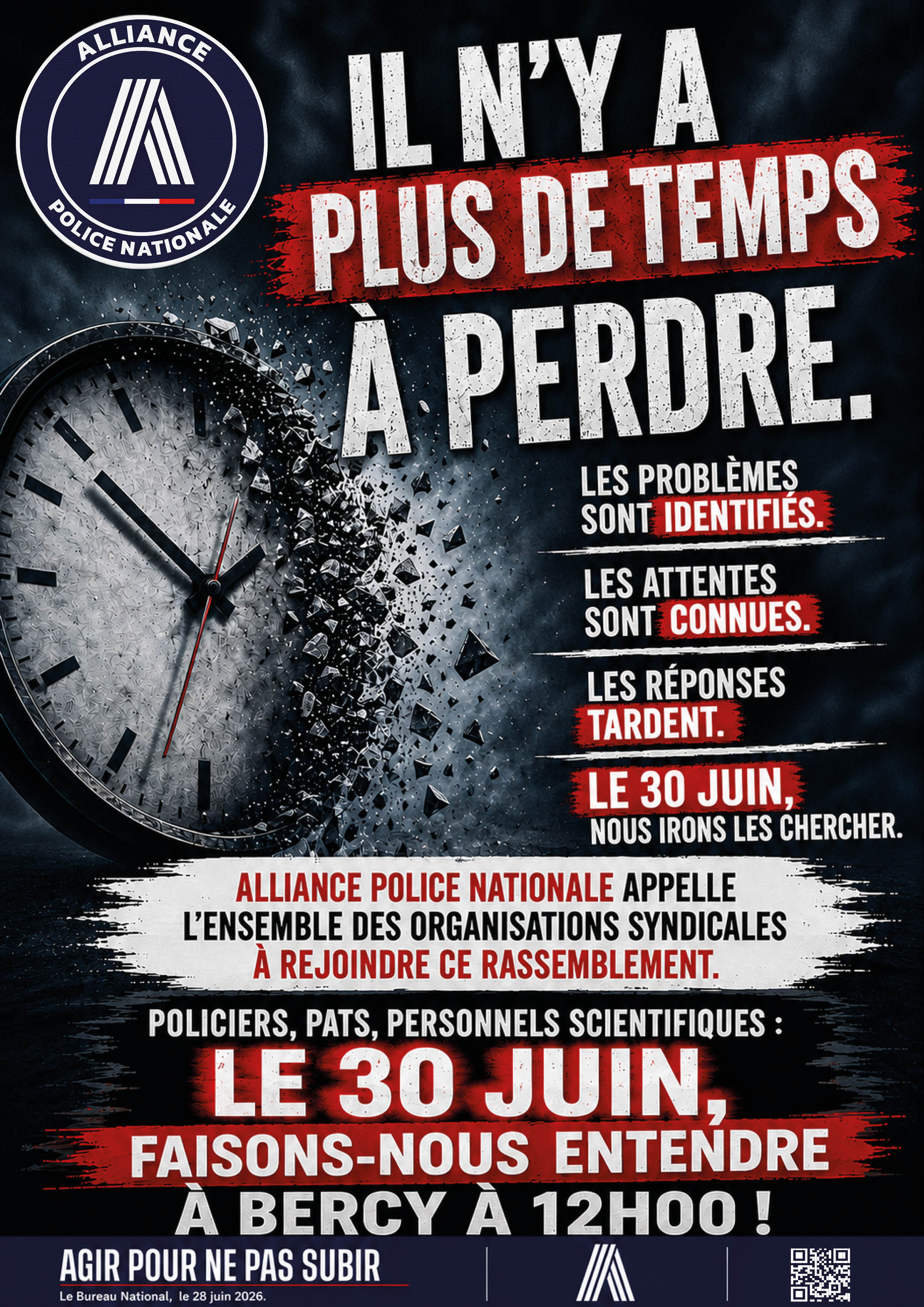 IL N'Y A PLUS DE TEMPS À PERDRE.
