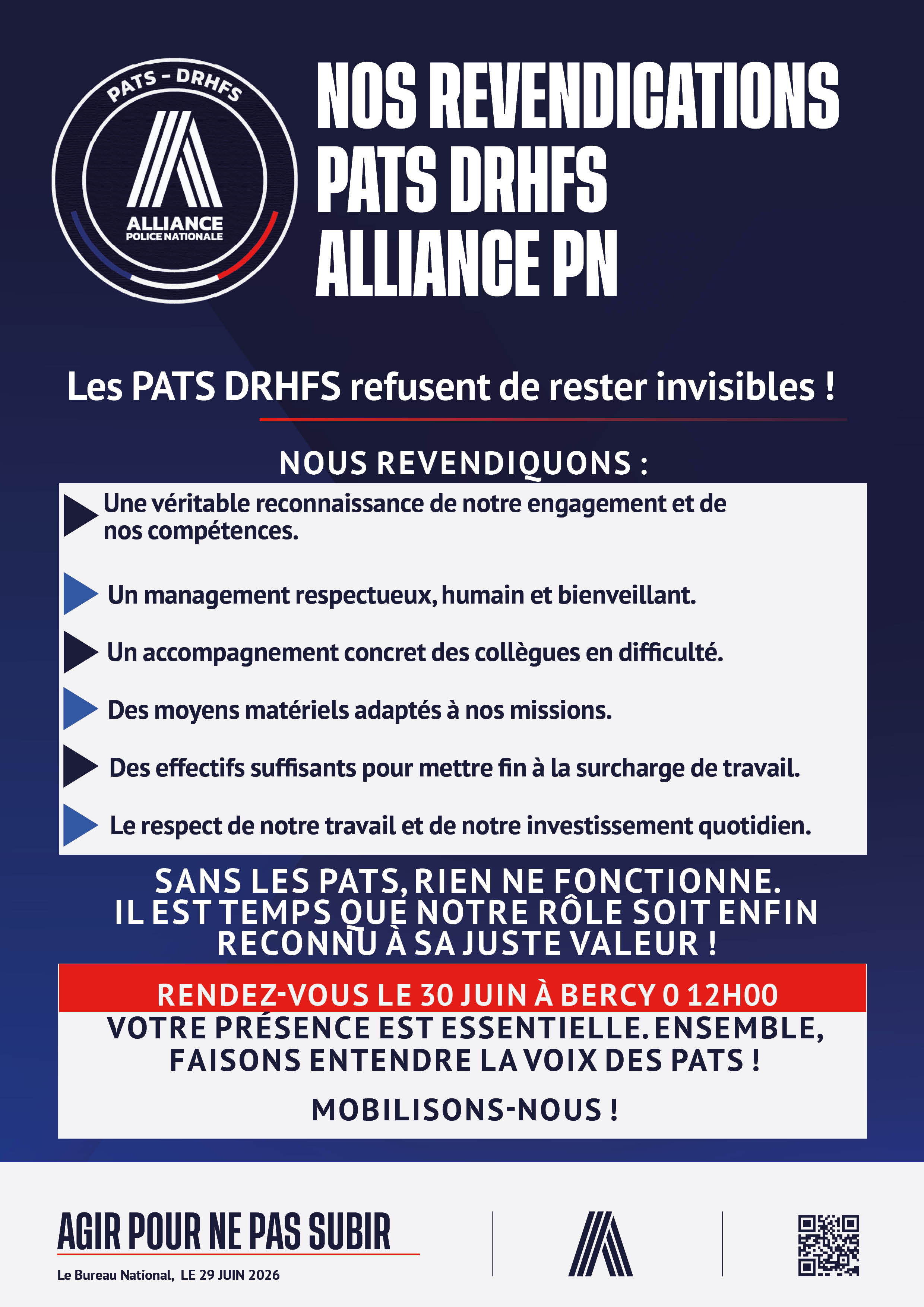 NOS REVENDICATIONS – PATS DRHFS ALLIANCE PN