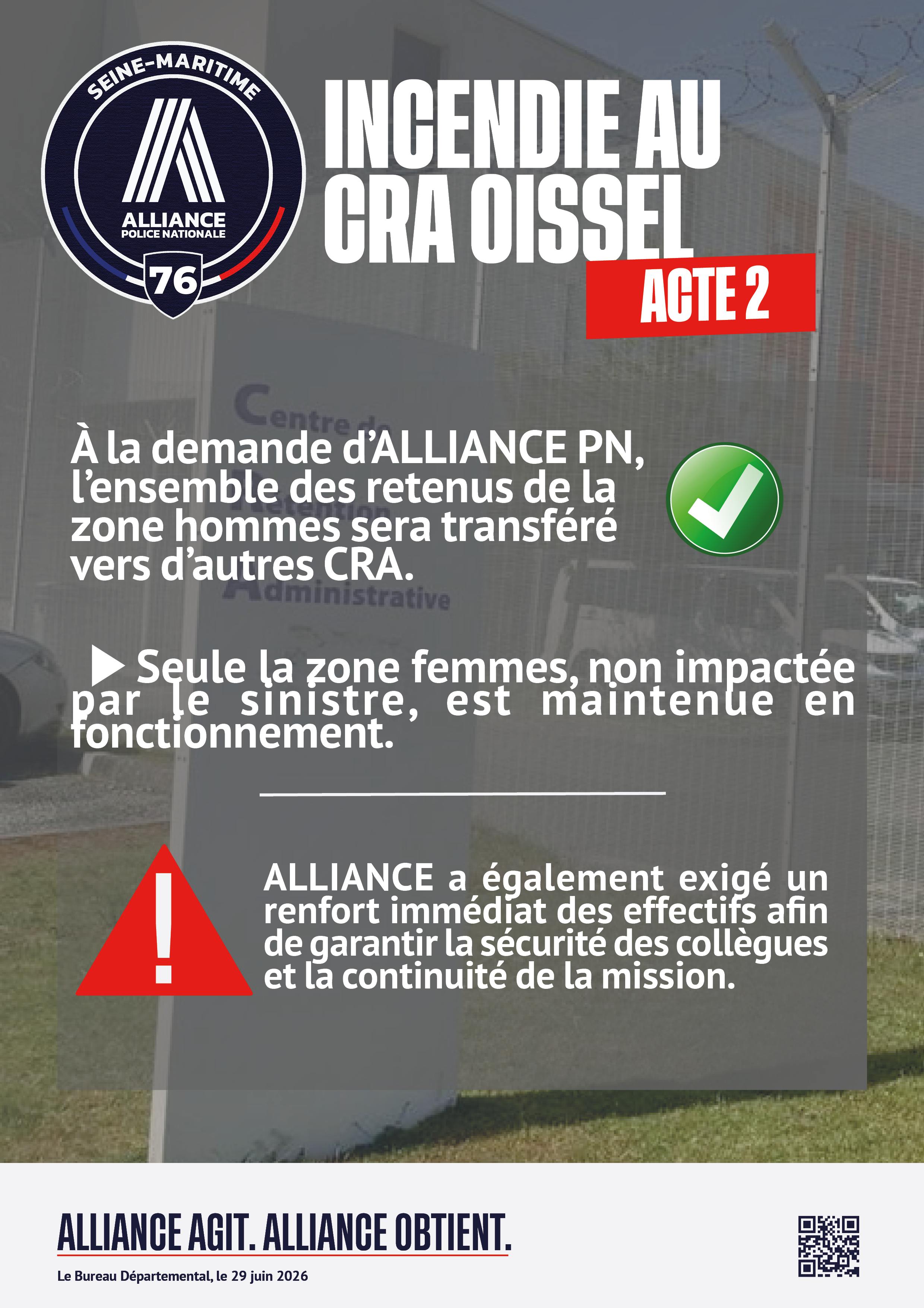 INCENDIE CRA OISSEL, ACTE 2