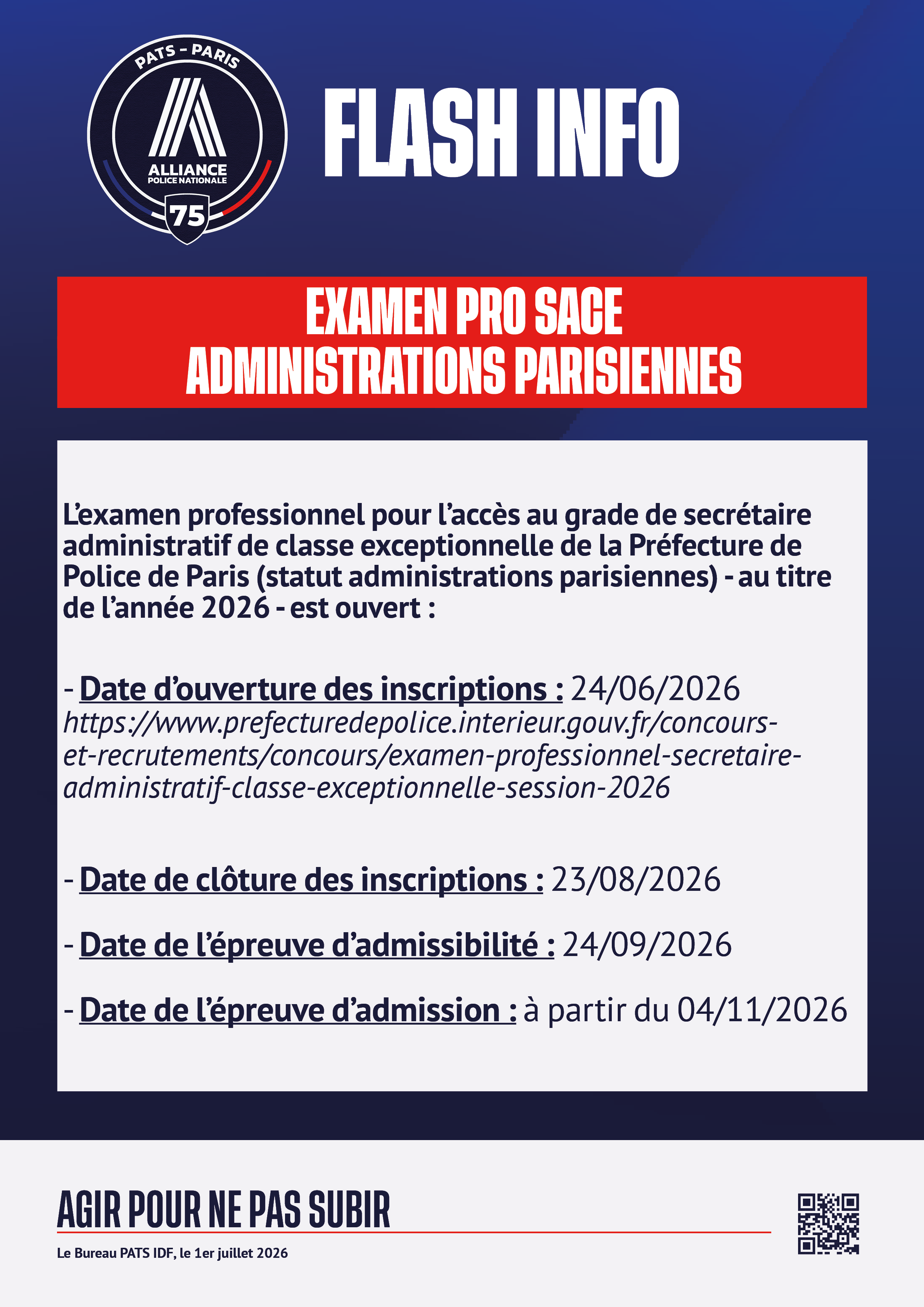 EXAM SACE ADM PARISIENNE