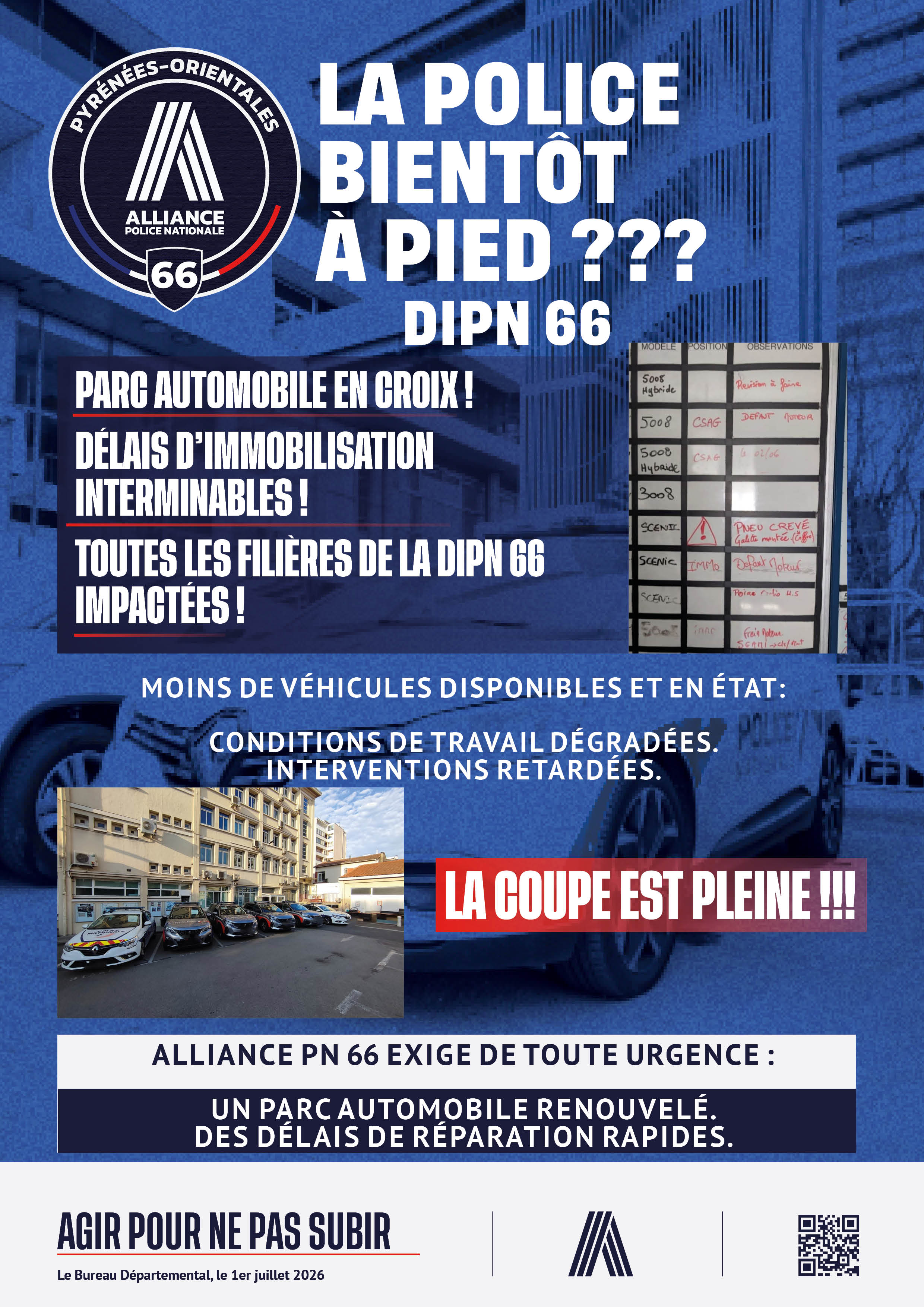 LA POLICE BIENTÔT À PIED ???