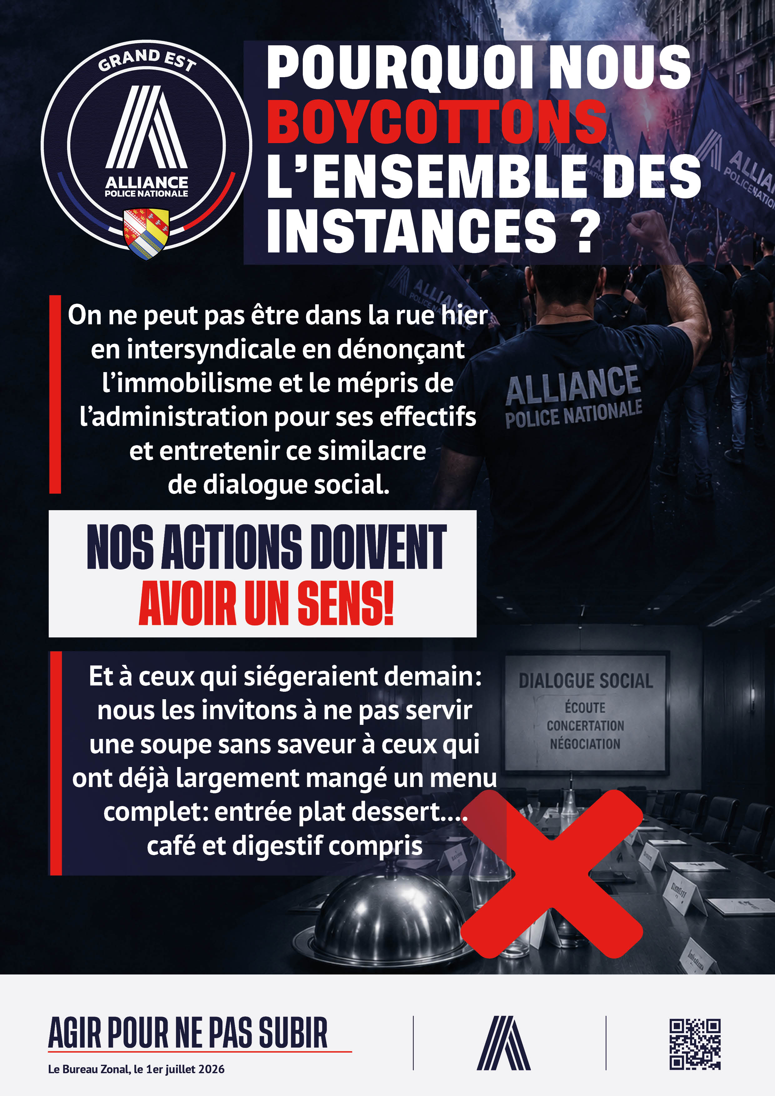 Pourquoi nous boycottons l'ensemble des instances ?