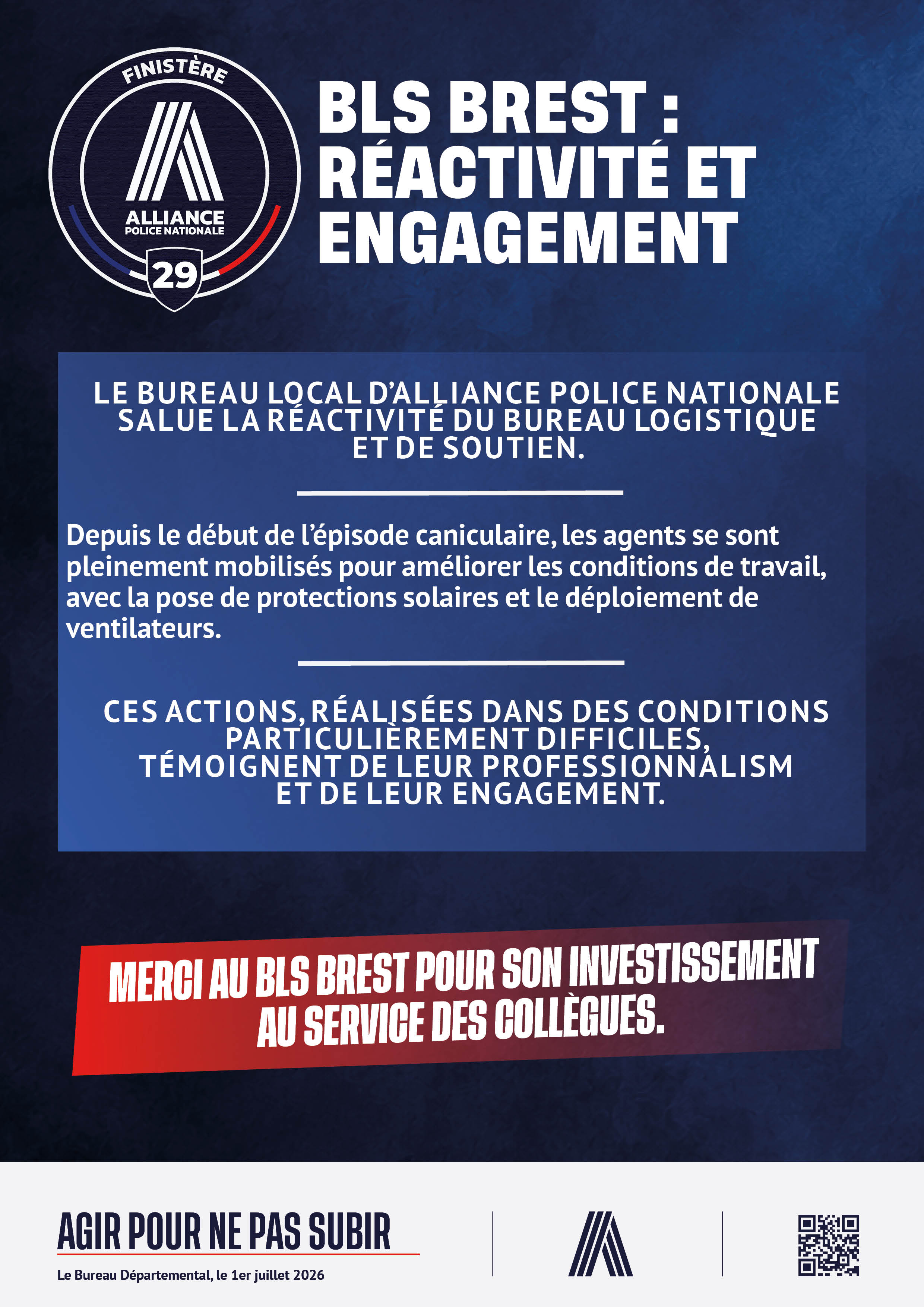 BLS BREST : RÉACTIVITÉ ET ENGAGEMENT