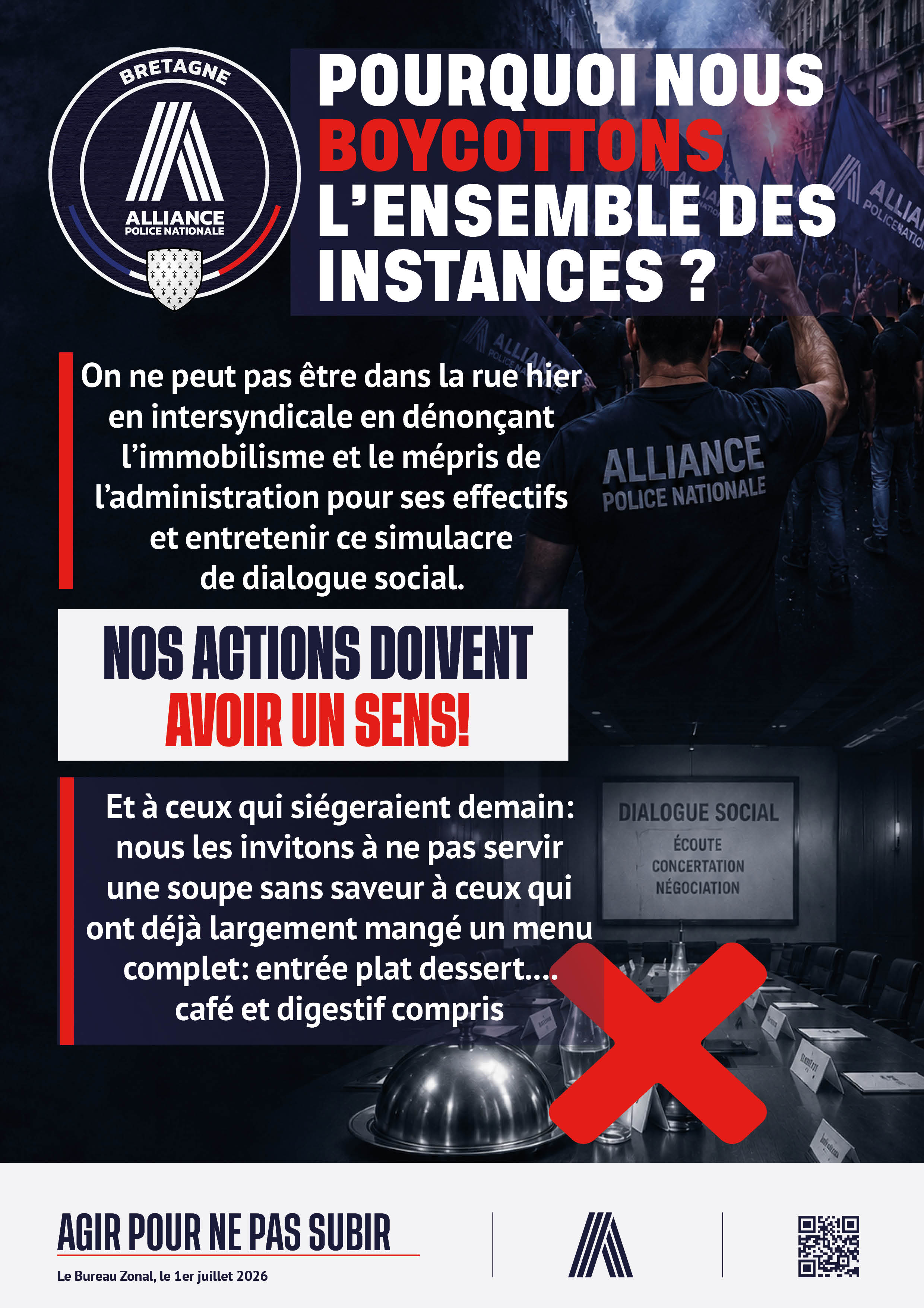 Pourquoi nous boycottons l'ensemble des instances ?