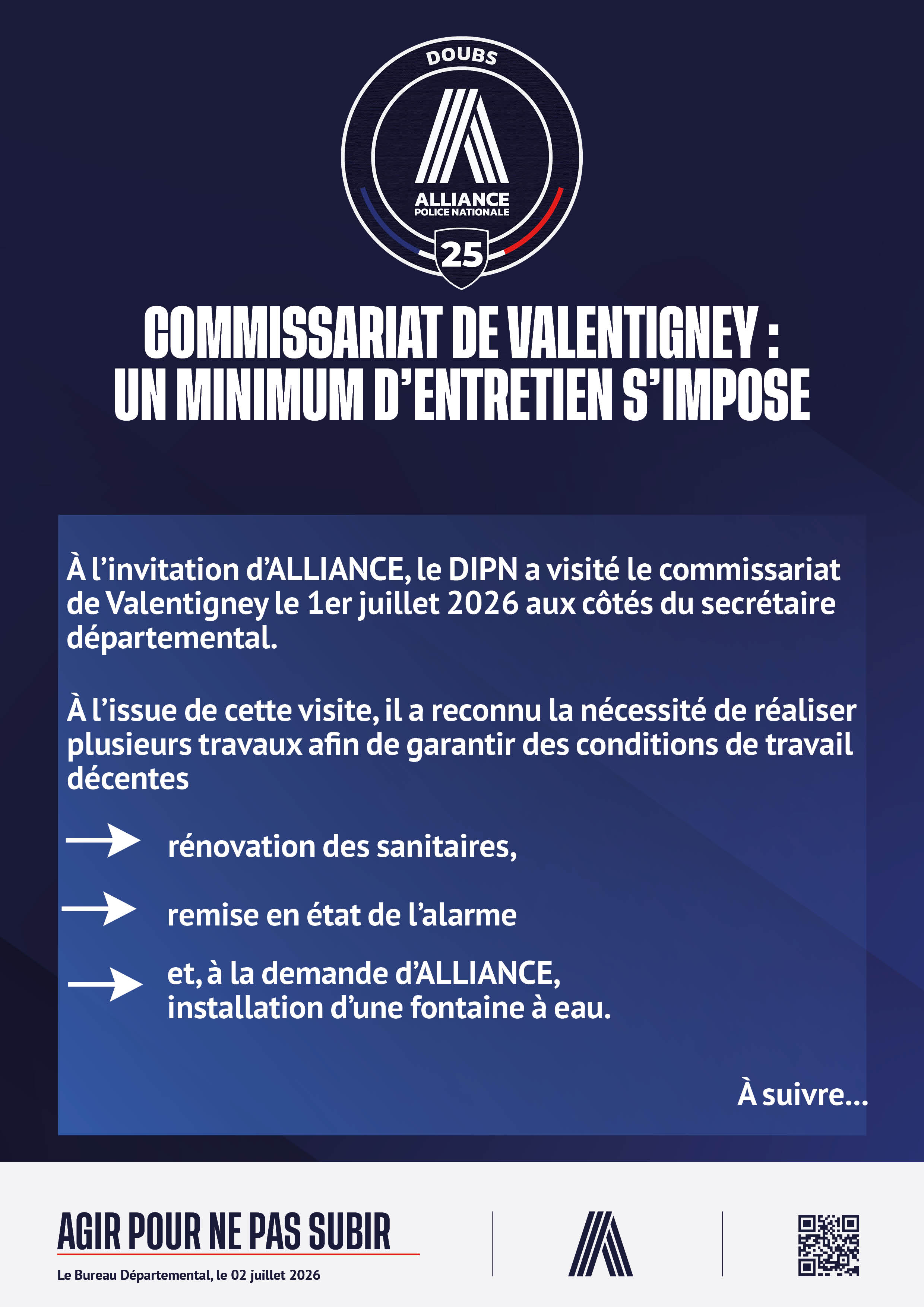 COMMISSARIAT DE VALENTIGNEY : UN MINIMUM D'ENTRETIEN S'IMPOSE