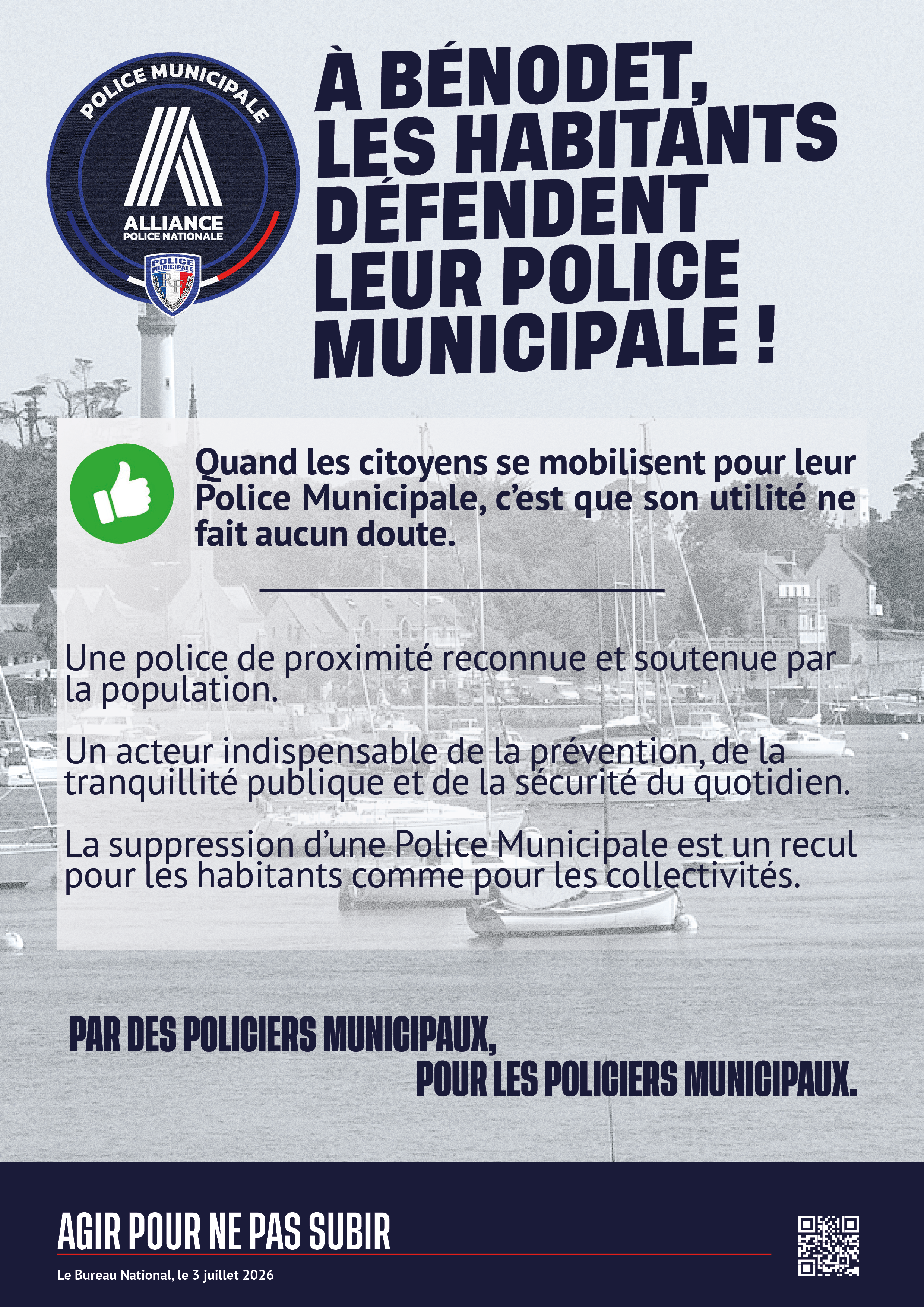 à bénodet, les habitants défendent leur police municipale.