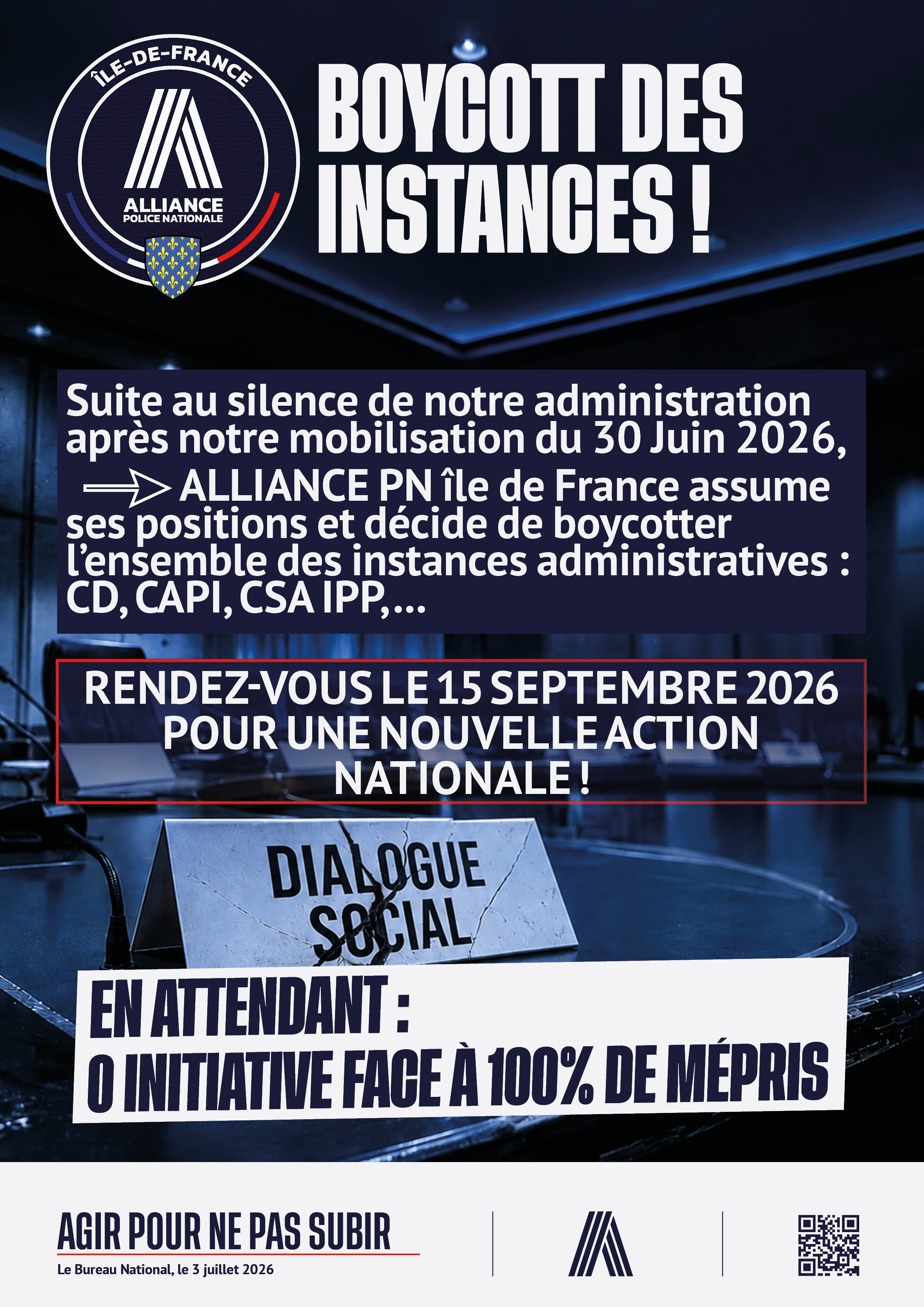 BOYCOTT DES INSTANCES