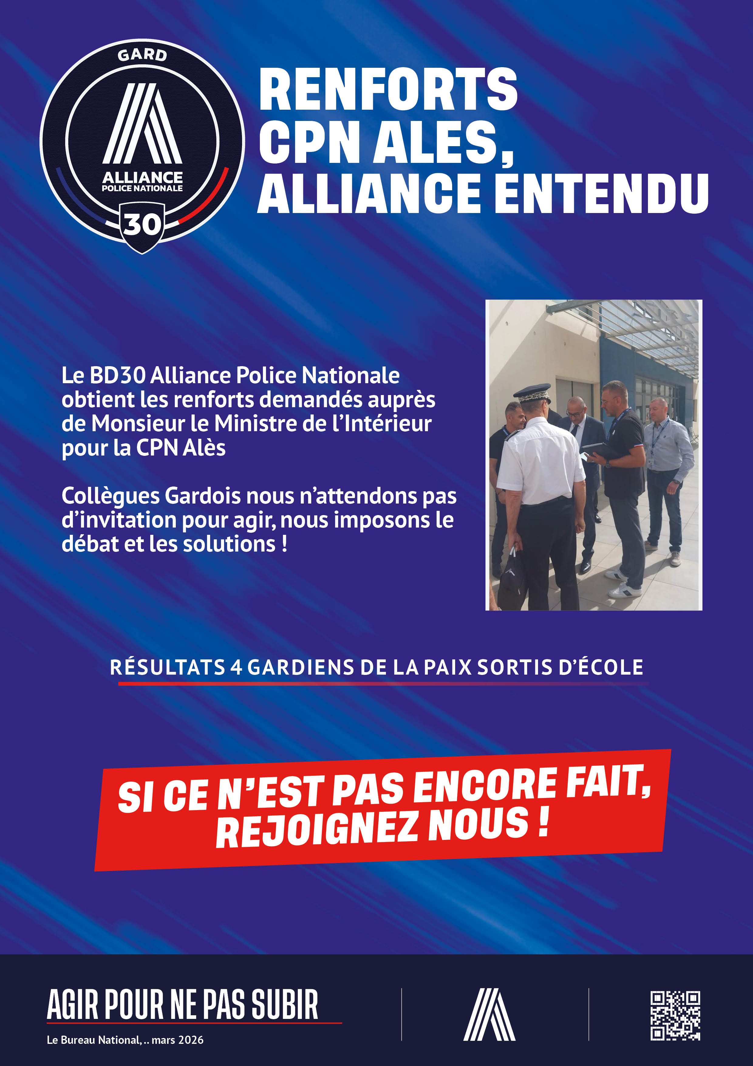 Renforts CPN Ales, Alliance entendu
