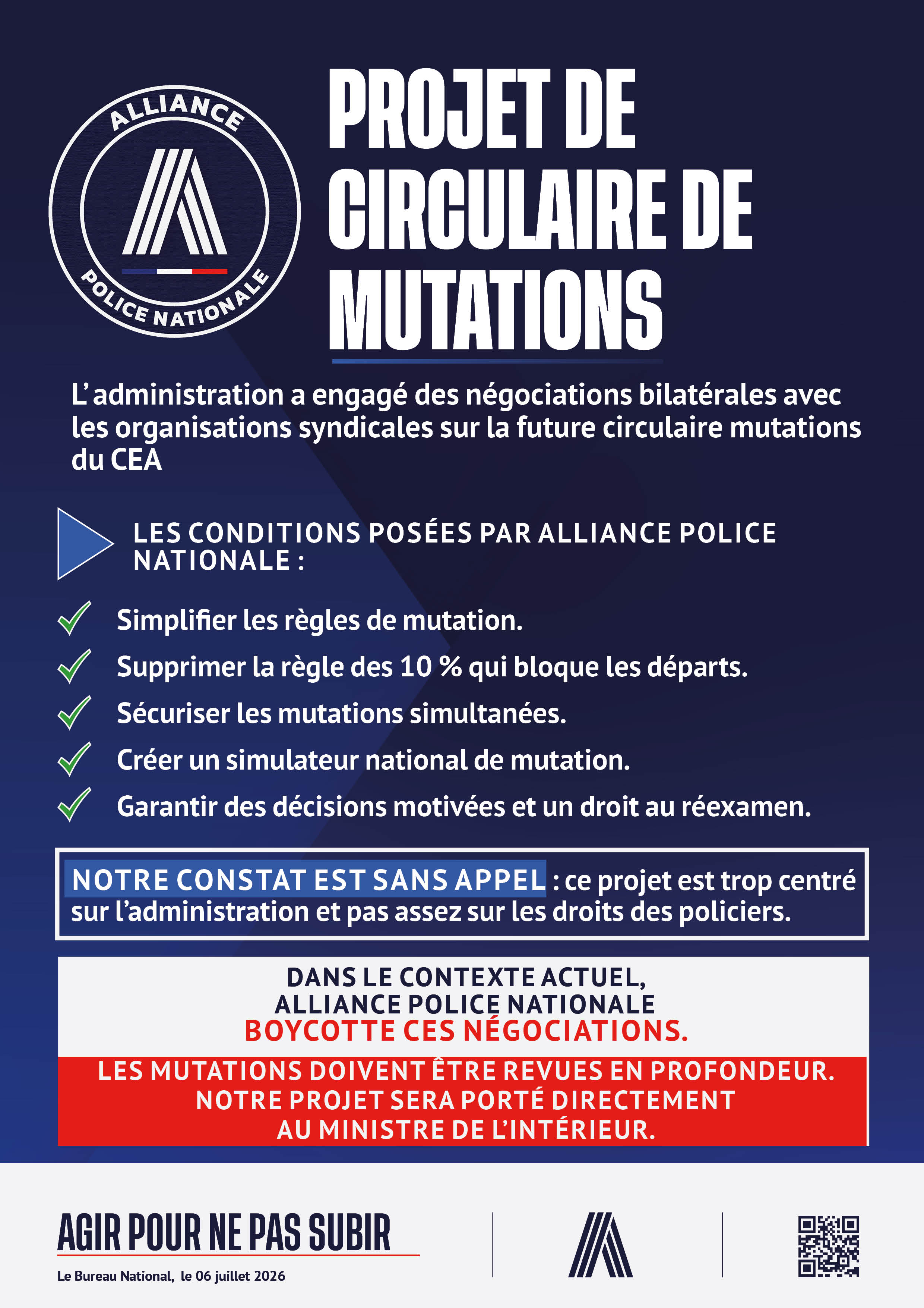 PROJET DE CIRCULAIRE DE MUTATIONS
