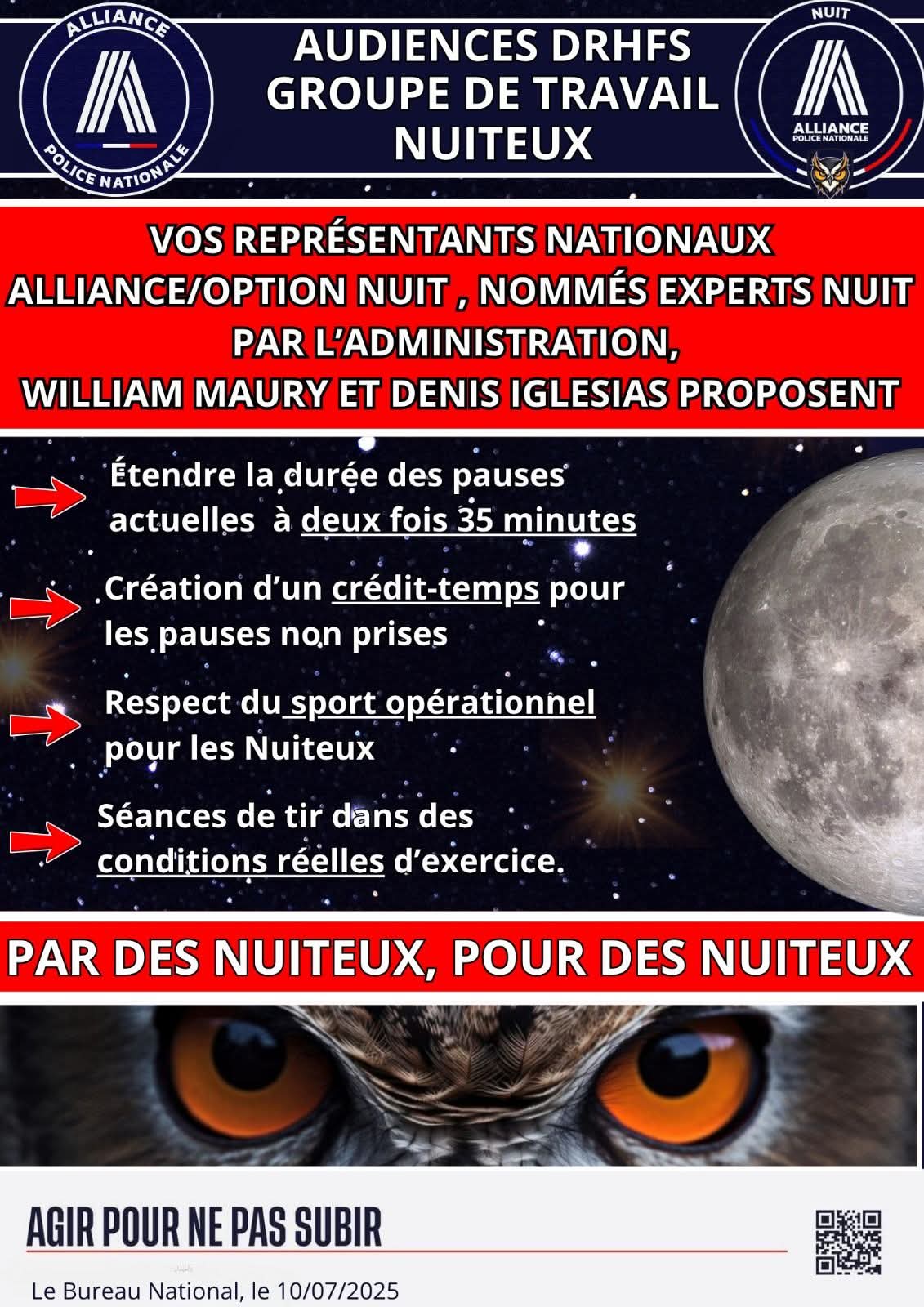 AUDIENCES DRHFS – GROUPE DE TRAVAIL NUITEUX
