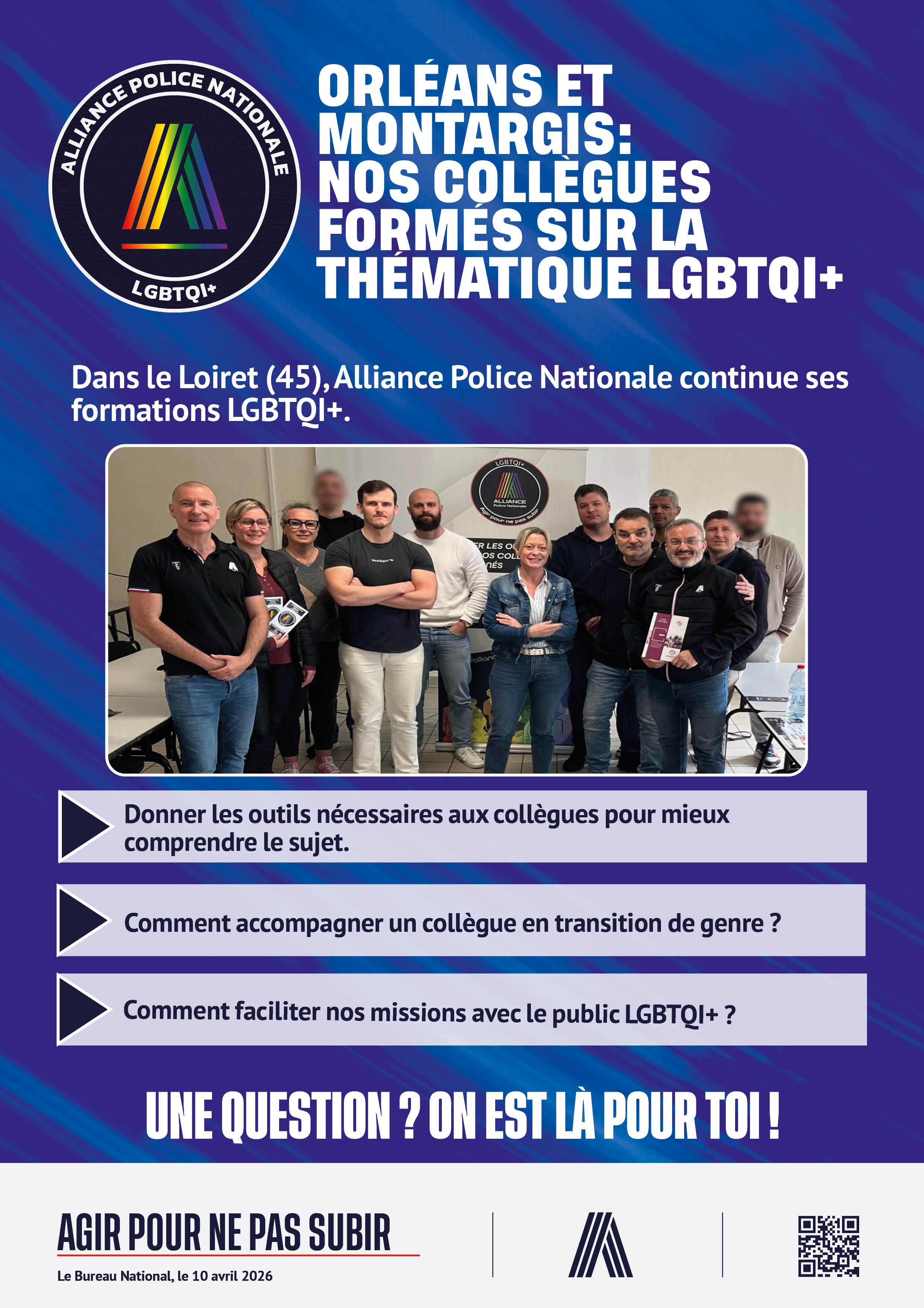 ORLÉANS ET MONTARGIS : NOS COLLÈGUES FORMÉS SUR LA THÉMATIQUE LGBTQI+