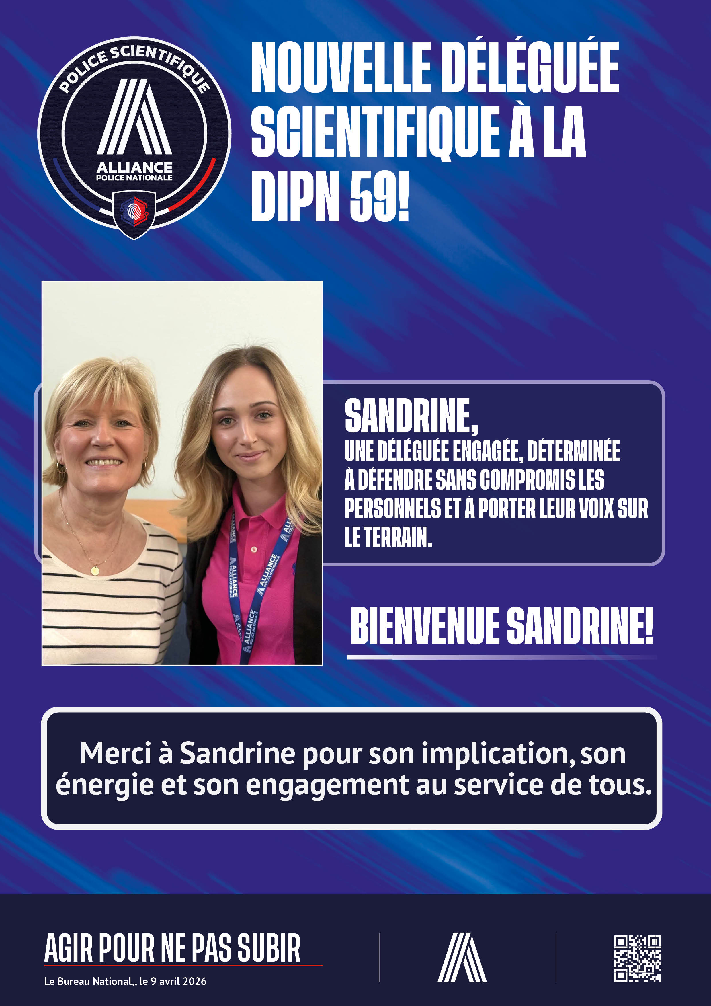 NOUVELLE DÉLÉGUÉE SCIENTIFIQUE À LA DIPN 59 !