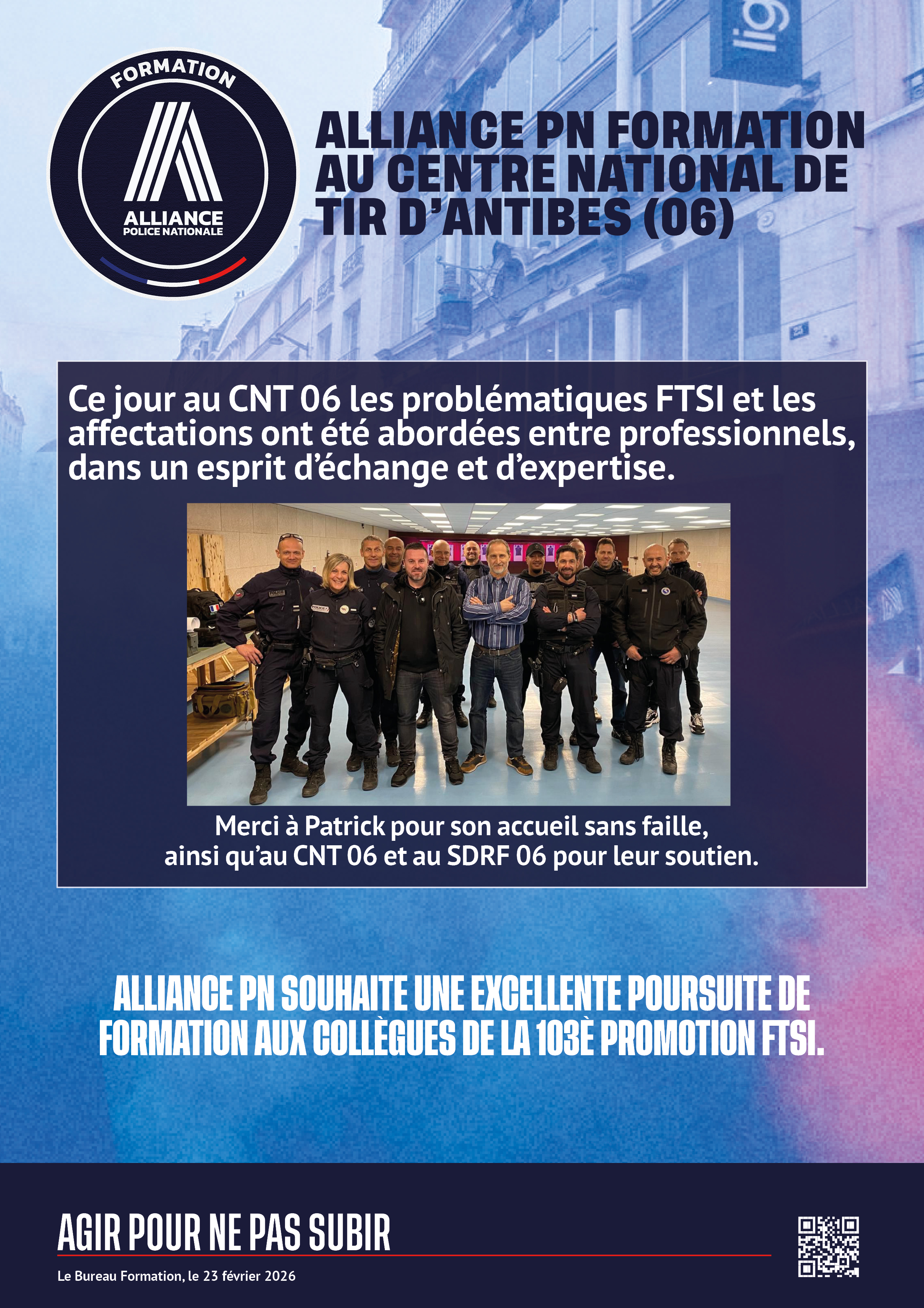 ALLIANCE PN FORMATION AU CENTRE NATIONAL DE TIR D’ANTIBES (06)