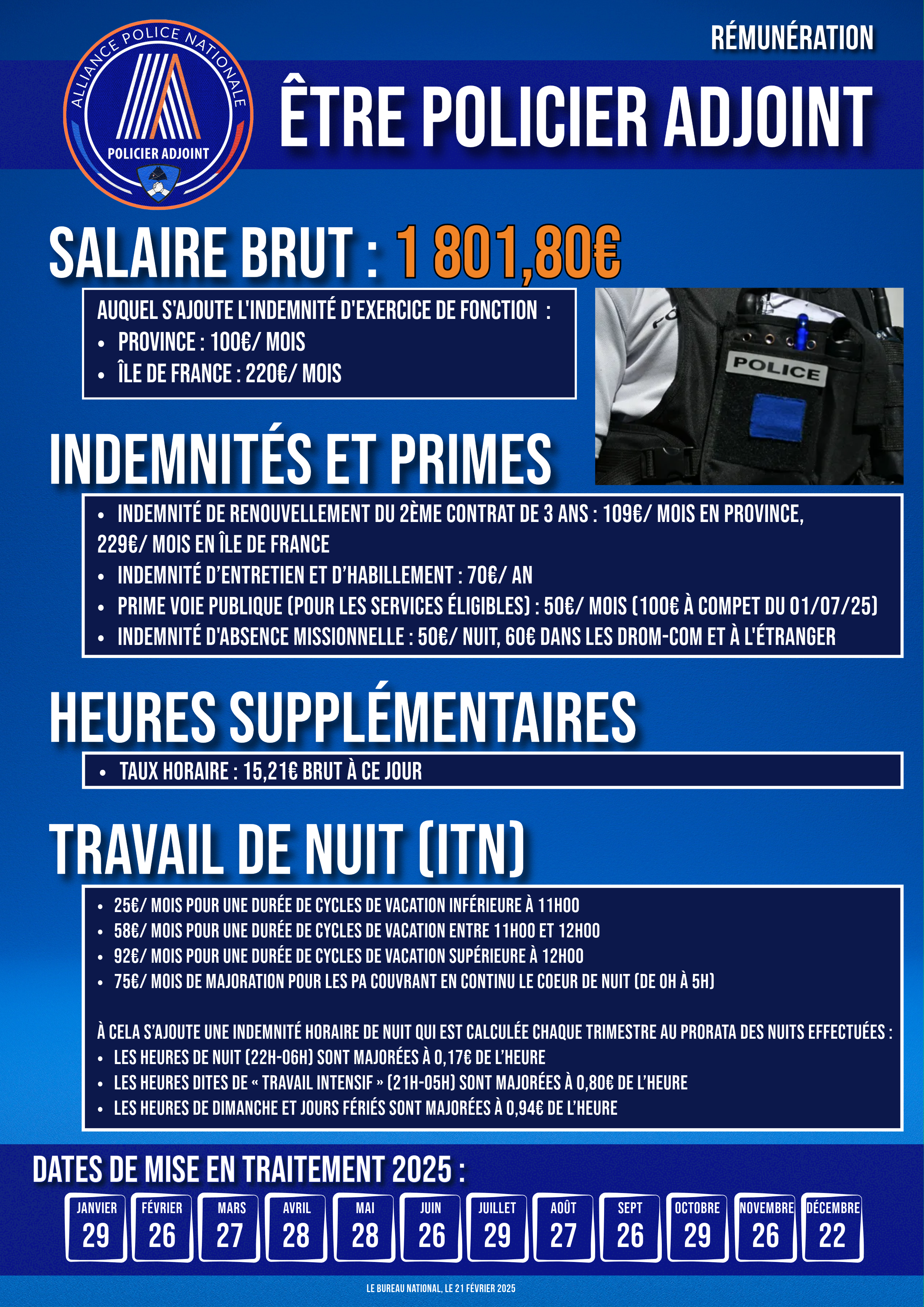 ÊTRE POLICIER ADJOINT : RÉMUNÉRATION