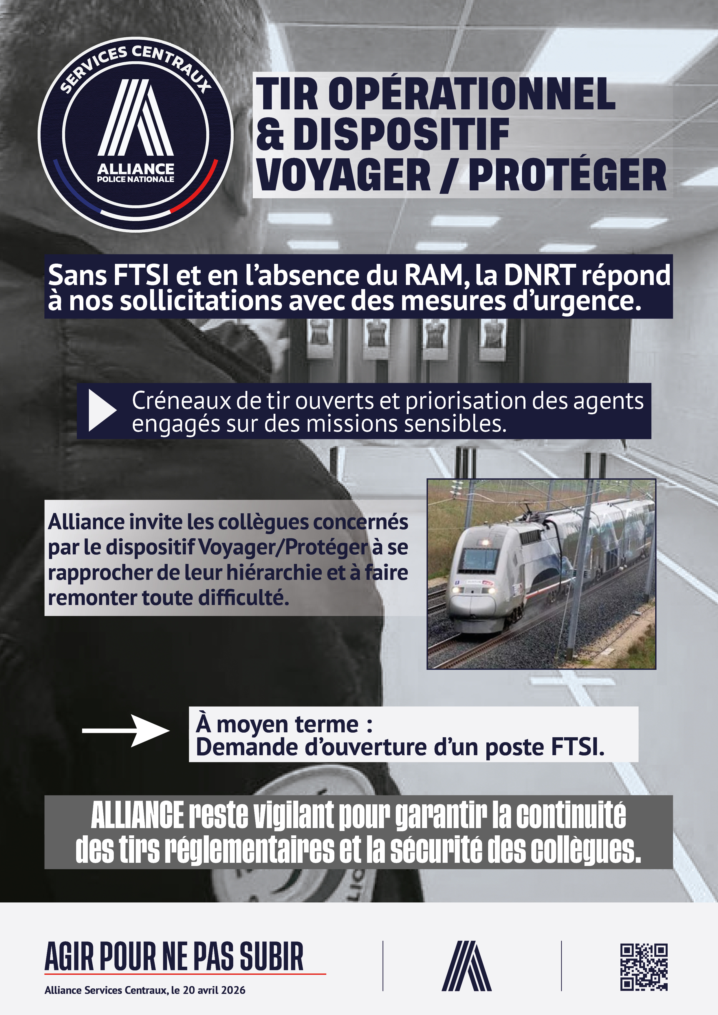 TIR OPÉRATIONNEL & DISPOSITIF VOYAGER / PROTÉGER
