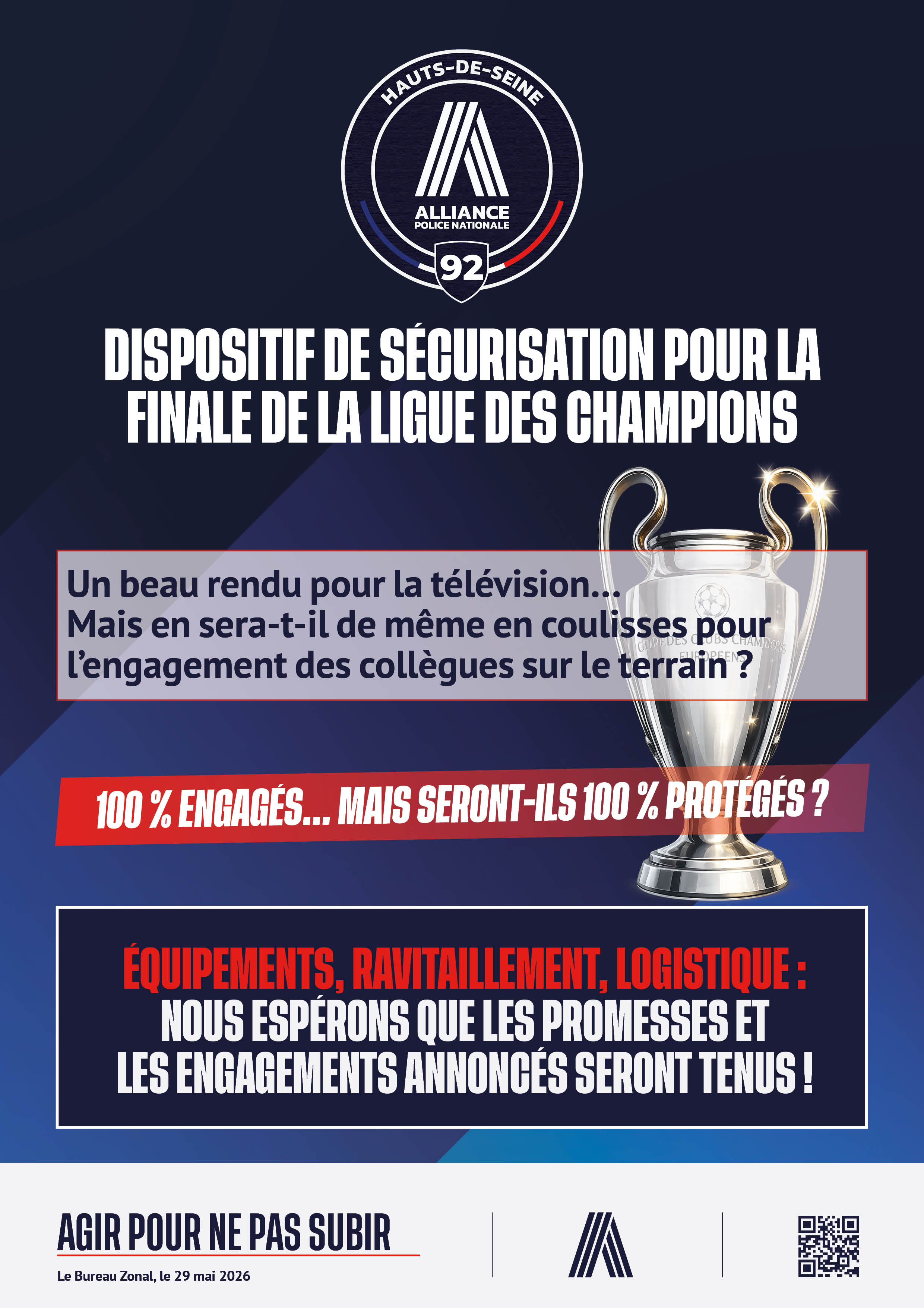 DISPOSITIF DE SÉCURISATION POUR LA FINALE DE LA LIGUE DES CHAMPIONS