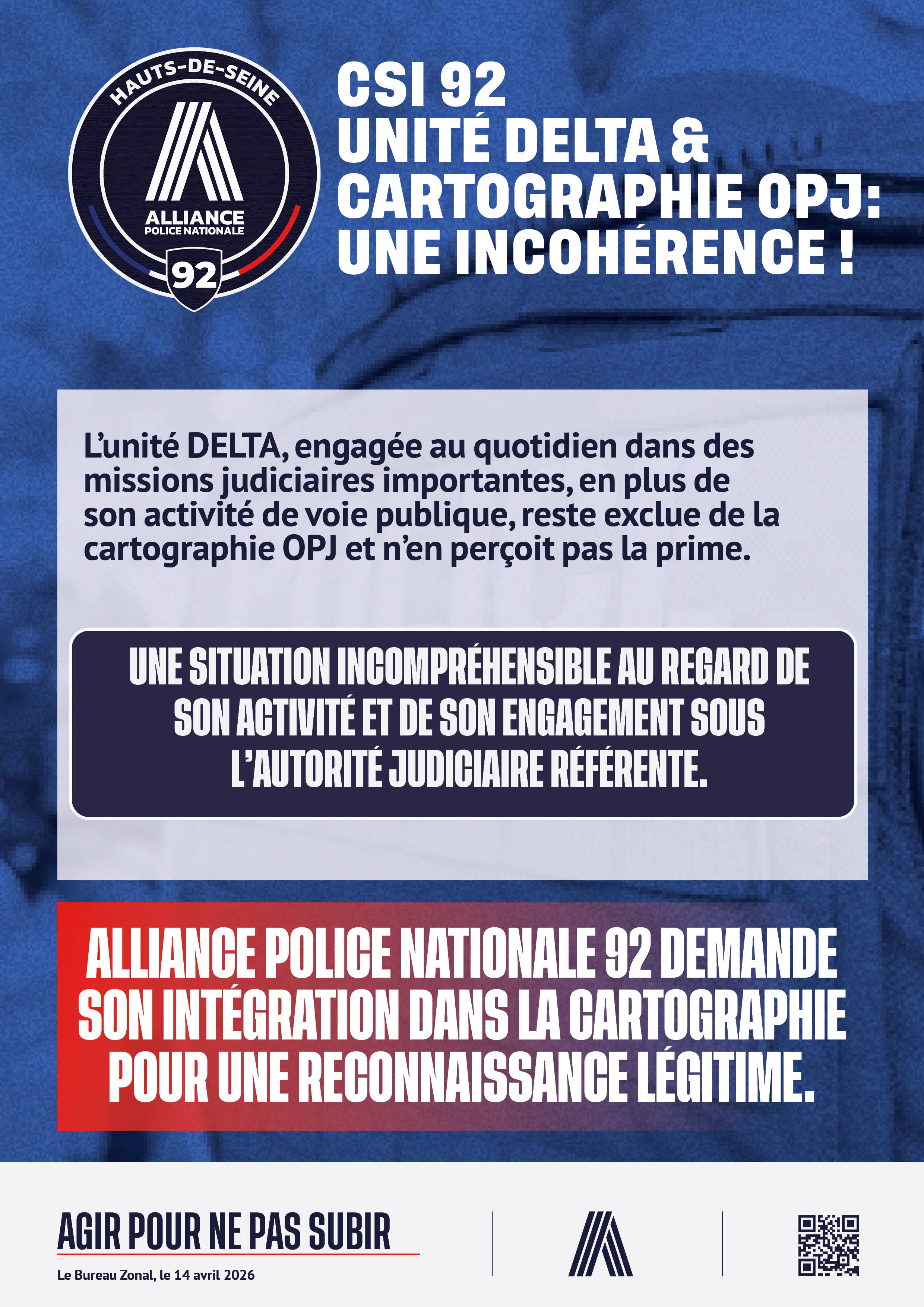 CSI 92 – UNITÉ DELTA & CARTOGRAPHIE OPJ : UNE INCOHÉRENCE !