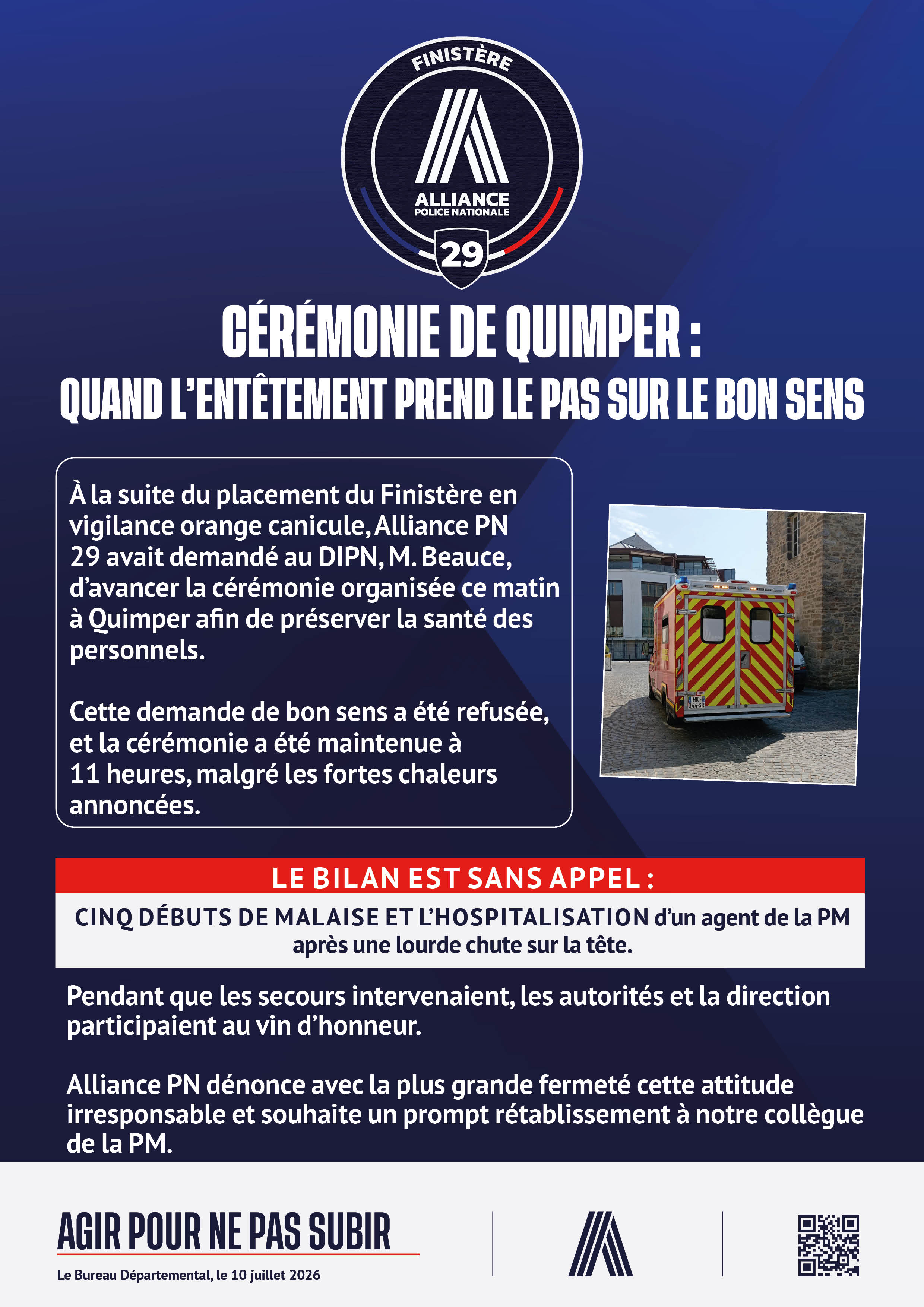 Cérémonie de Quimper : quand l'entêtement prend le pas sur le bon sens