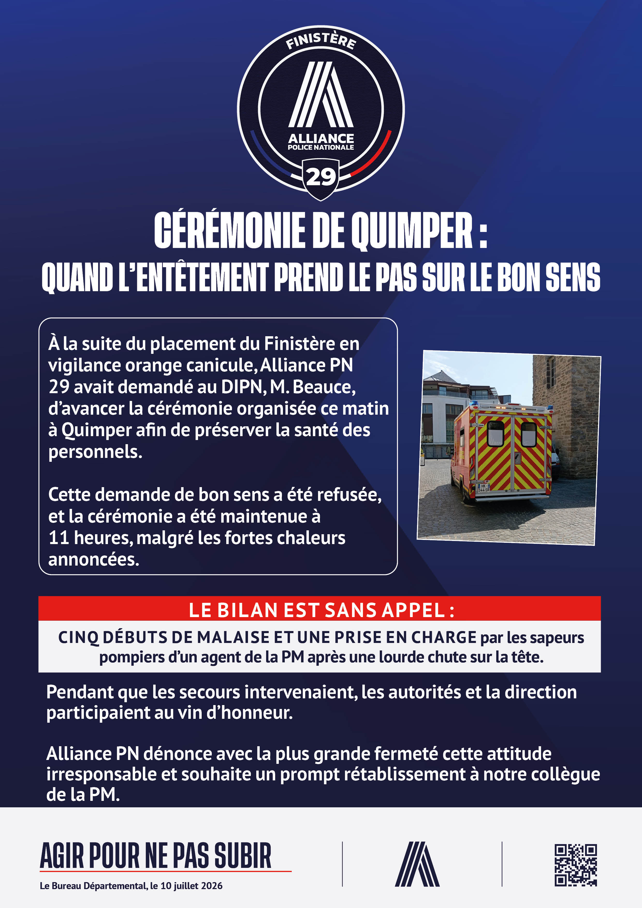 Cérémonie de Quimper : quand l'entêtement prend le pas sur le bon sens