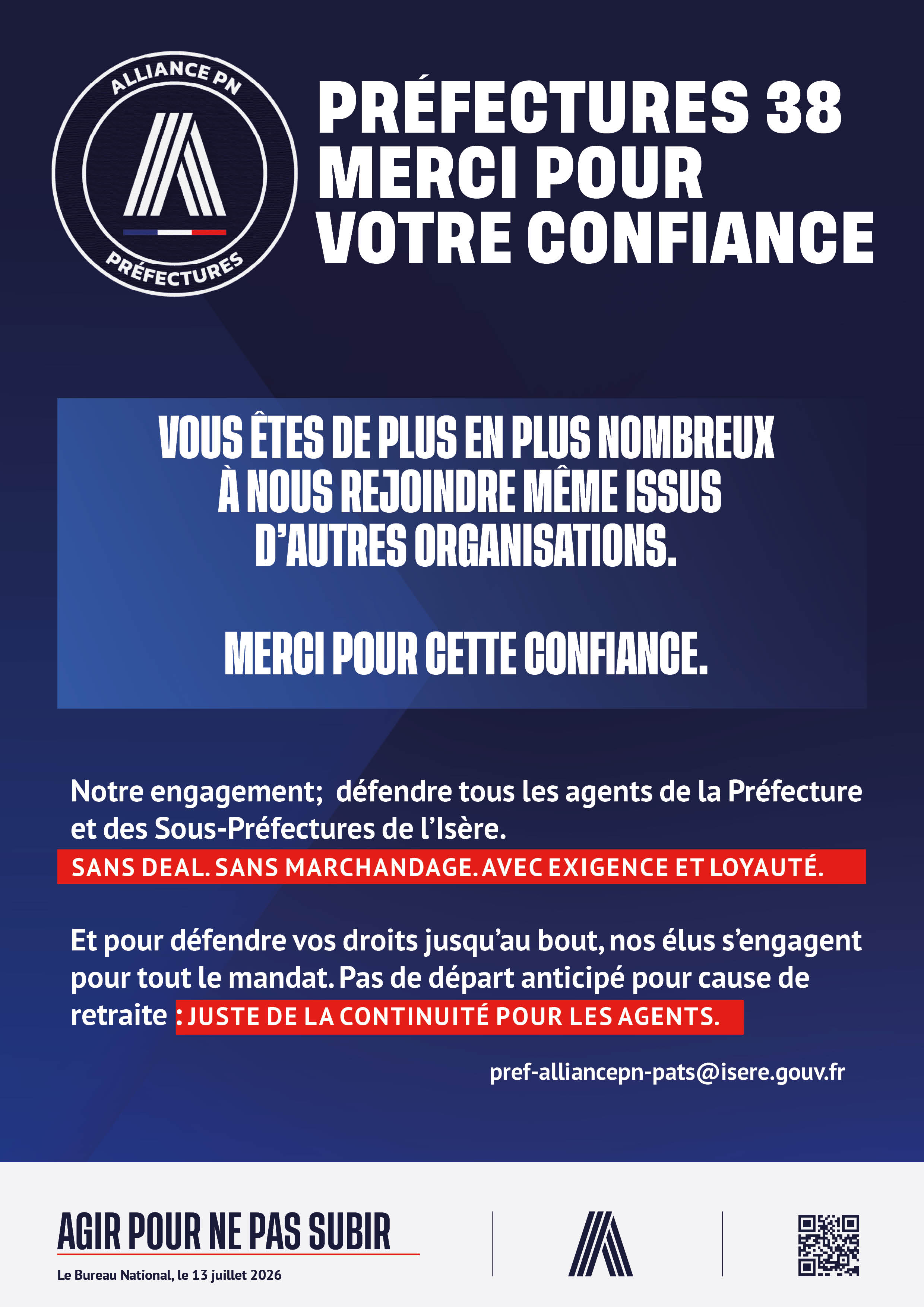 PRÉFECTURES 38 MERCI POUR VOTRE CONFIANCE