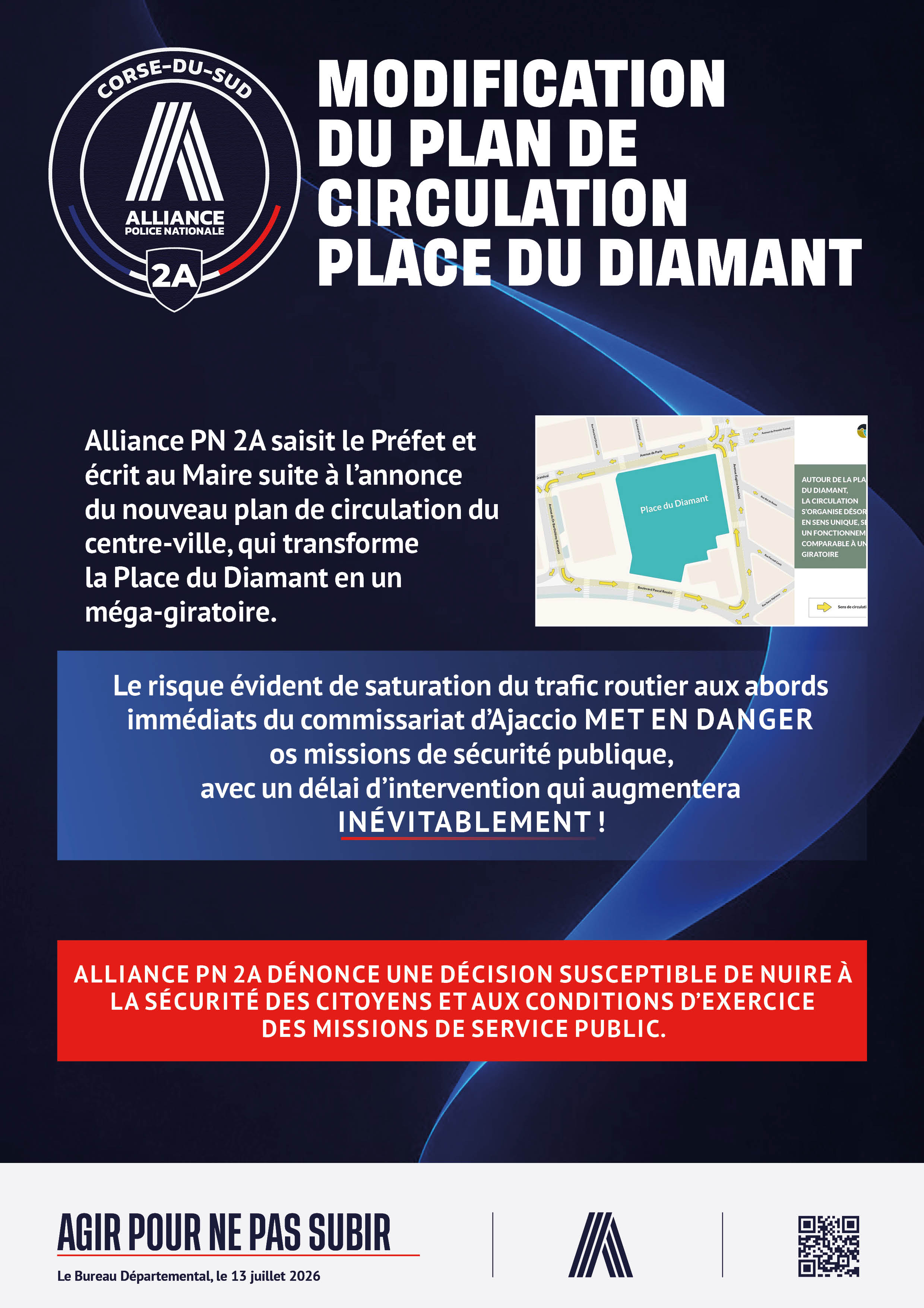 Modification du plan de circulation Place du Diamant