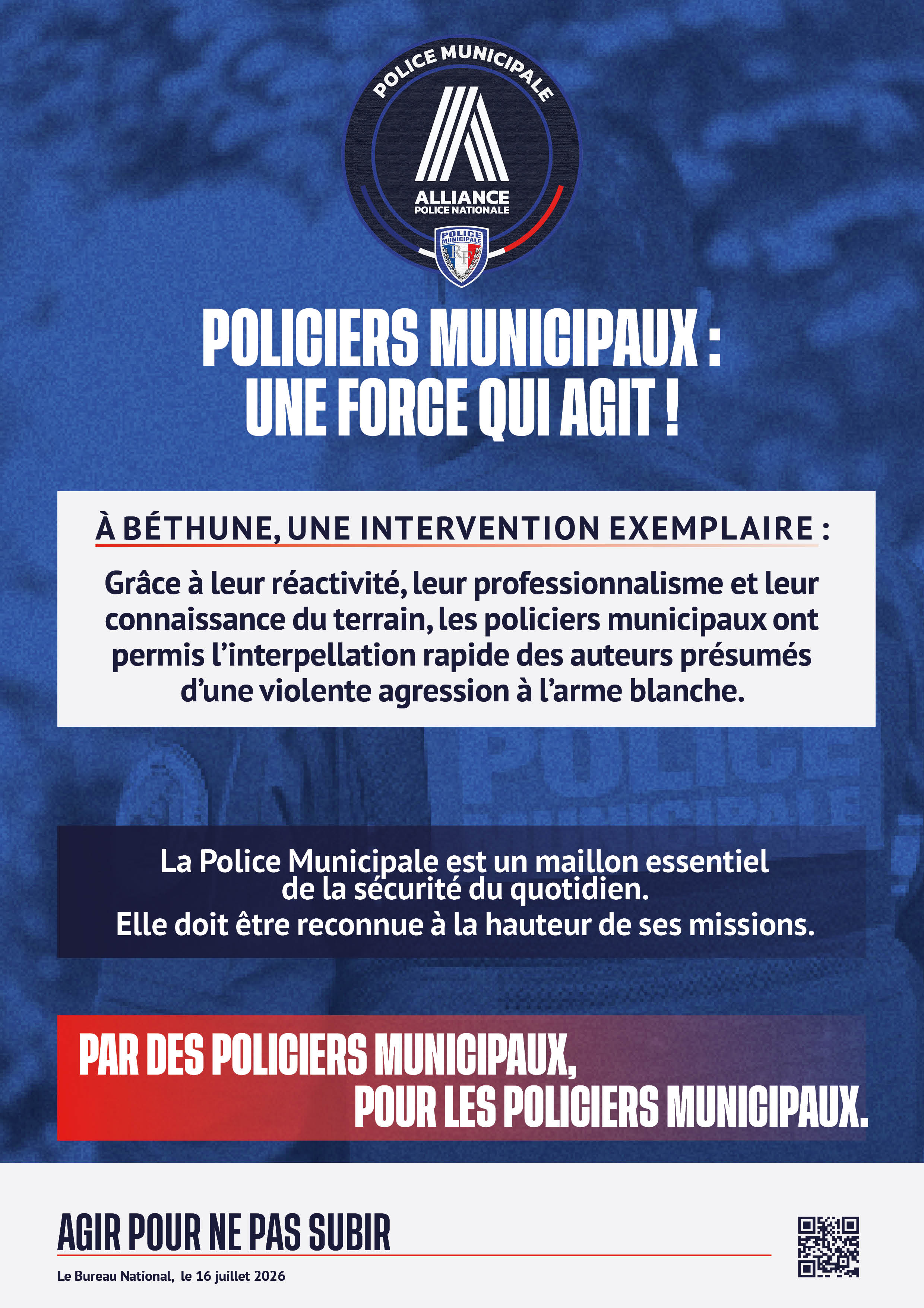 POLICIERS MUNICIPAUX : UNE FORCE QUI AGIT !