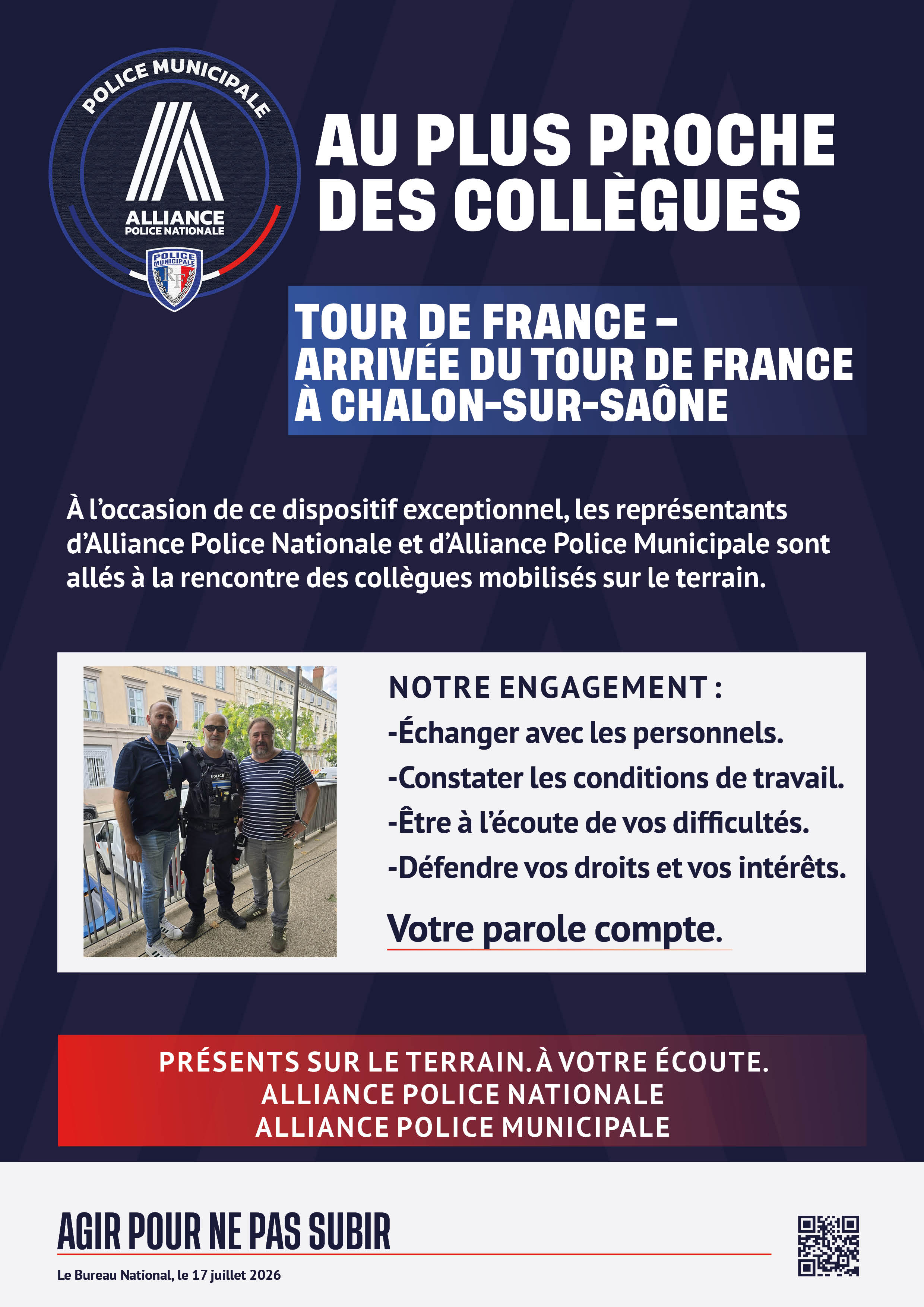 AU PLUS PROCHE DES COLLÈGUES