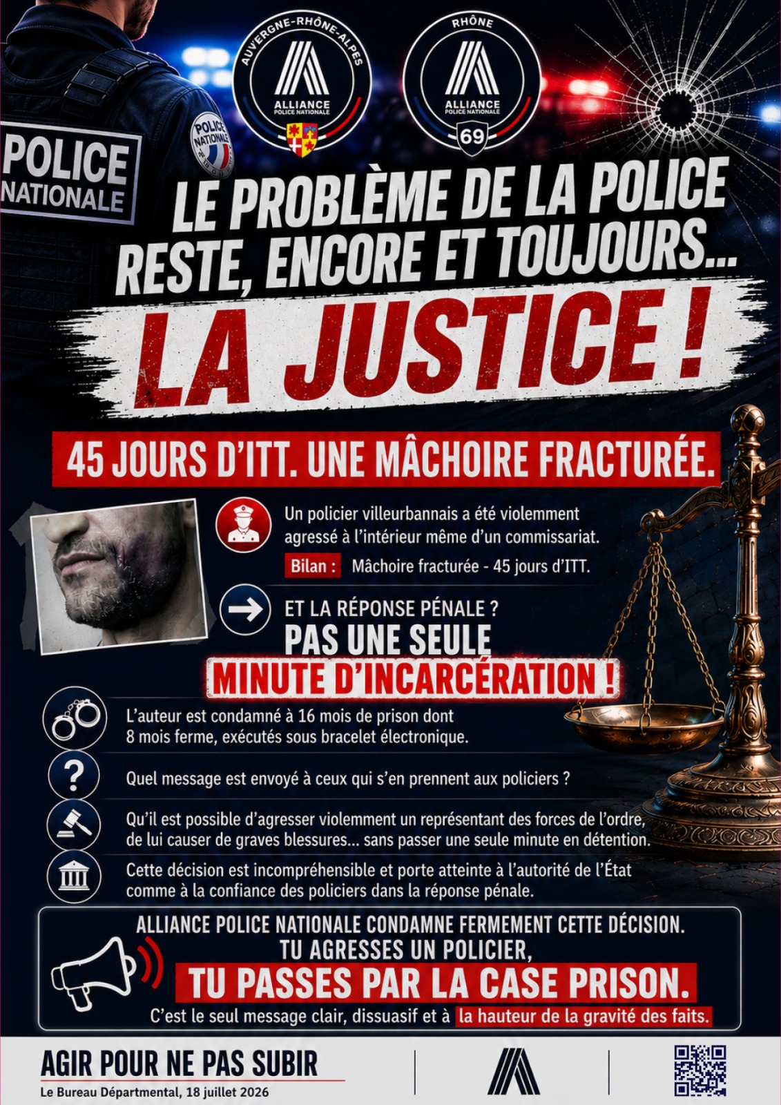 LE PROBLÈME DE LA POLICE RESTE, ENCORE ET TOUJOURS... LA JUSTICE !