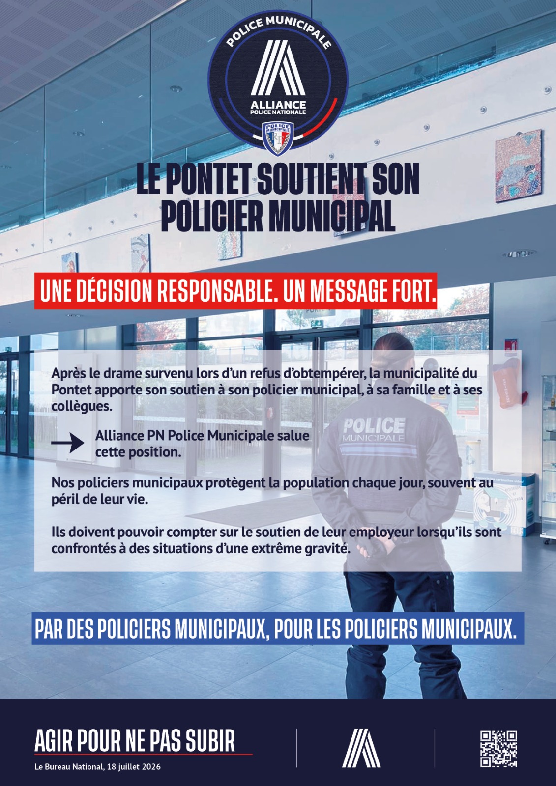 LE PONTET SOUTIENT SON POLICIER MUNICIPAL