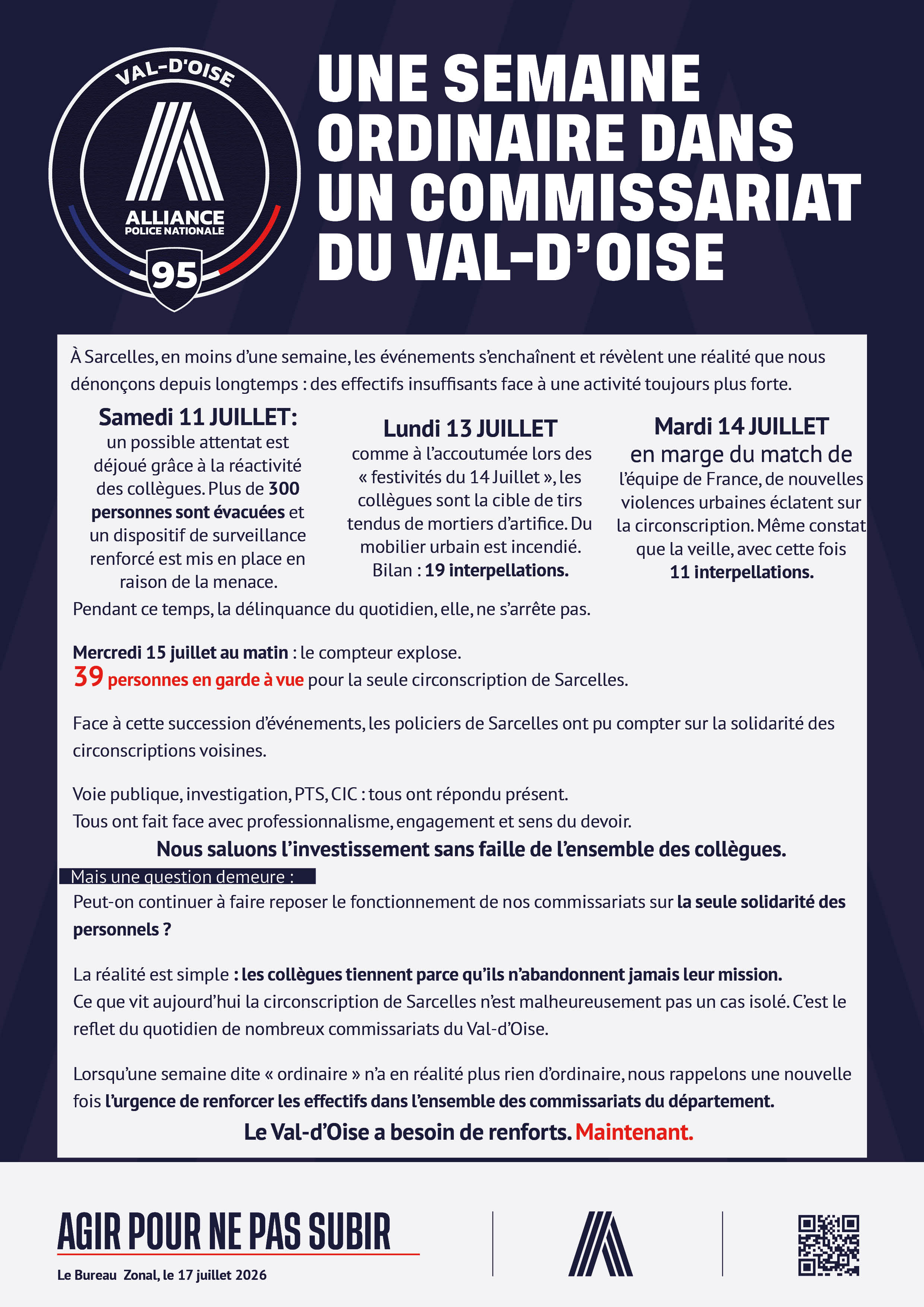 UNE SEMAINE ORDINAIRE DANS UN COMMISSARIAT DU VAL-D'OISE
