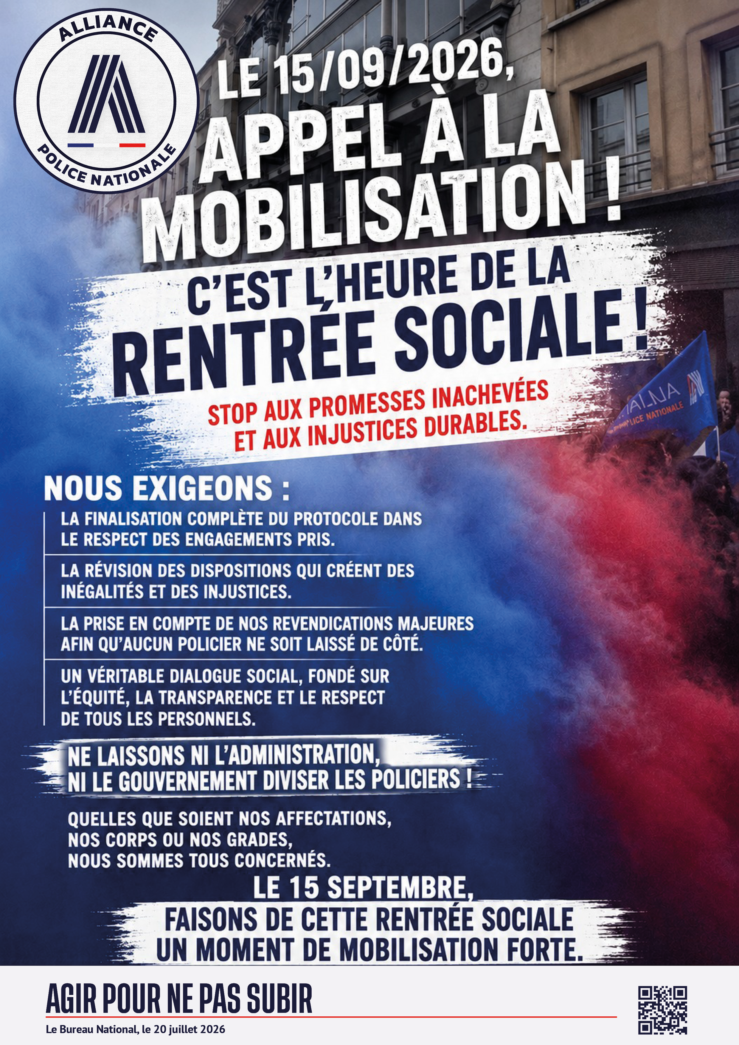 15/09/2026 APPEL à la mobilisation