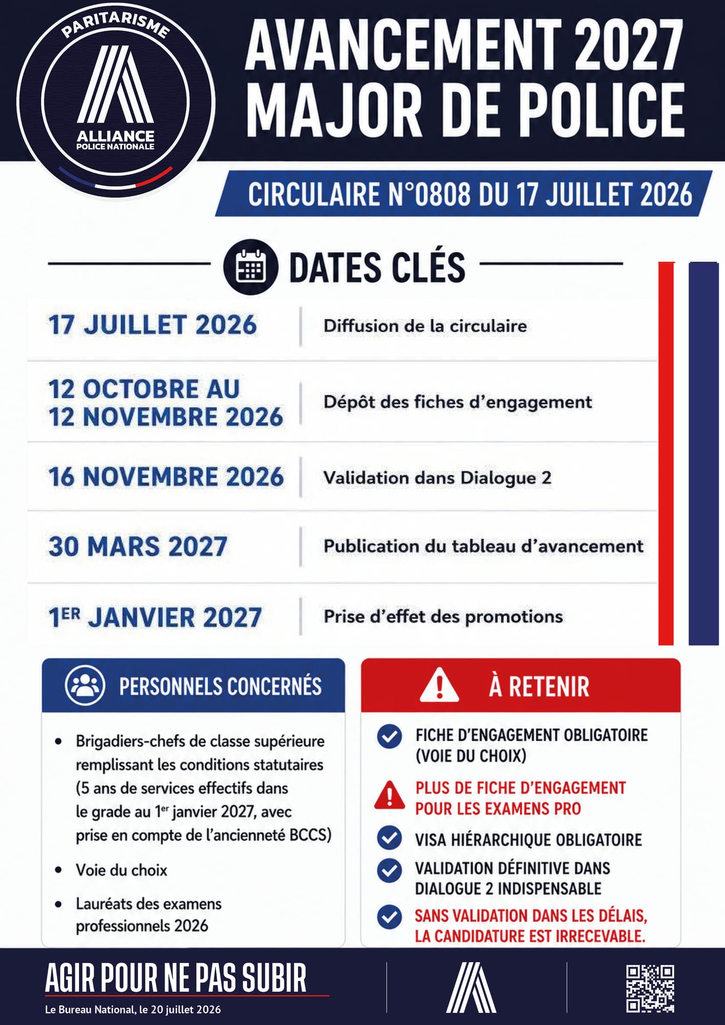 Avancement 2027 major de police - circulaire