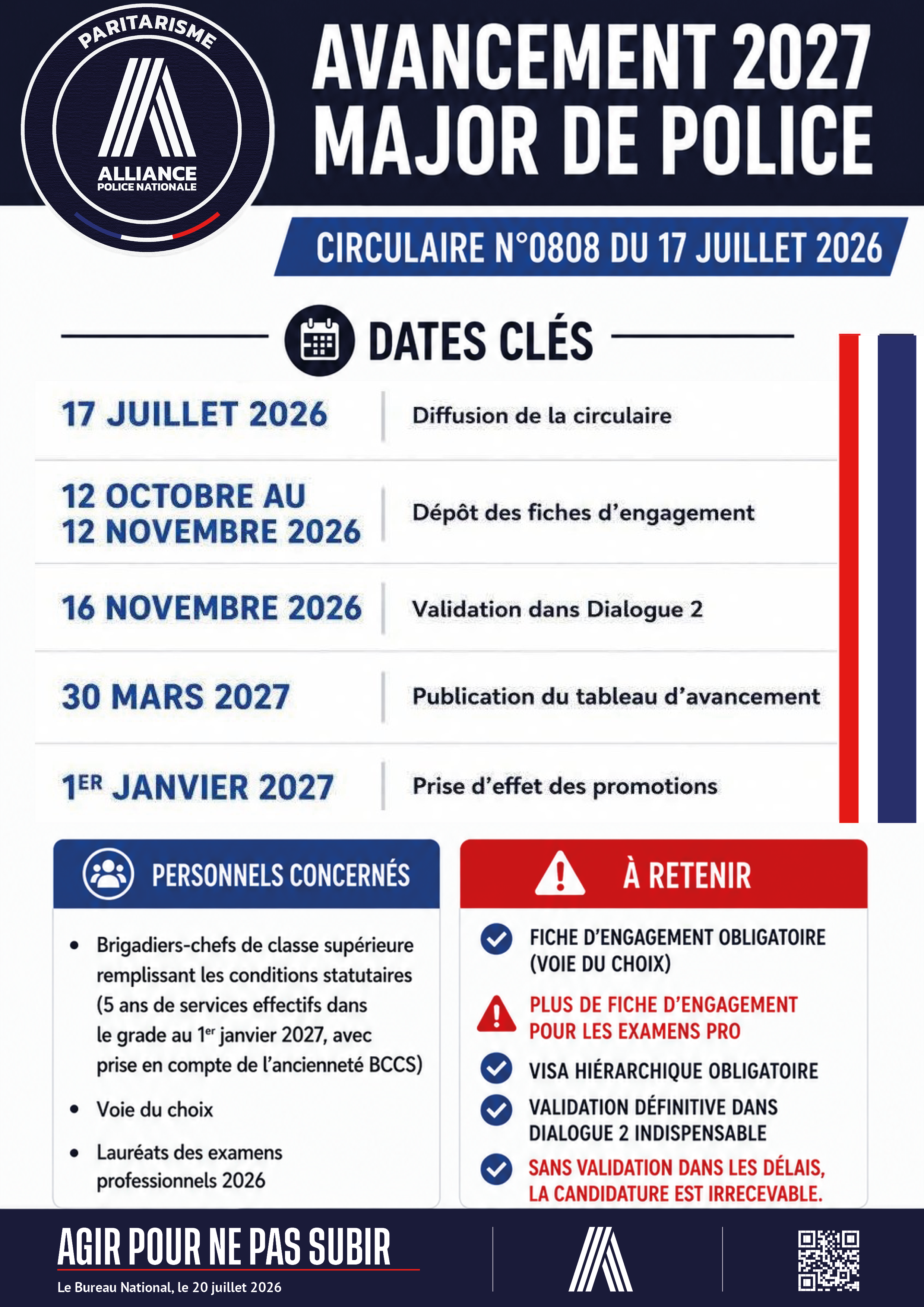 Avancement 2027 major de police - circulaire